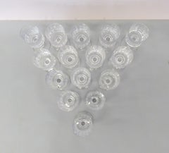 Set of Sixteen Dansk France JHQ faceted stemmed Gustav Water Glasses Goblets