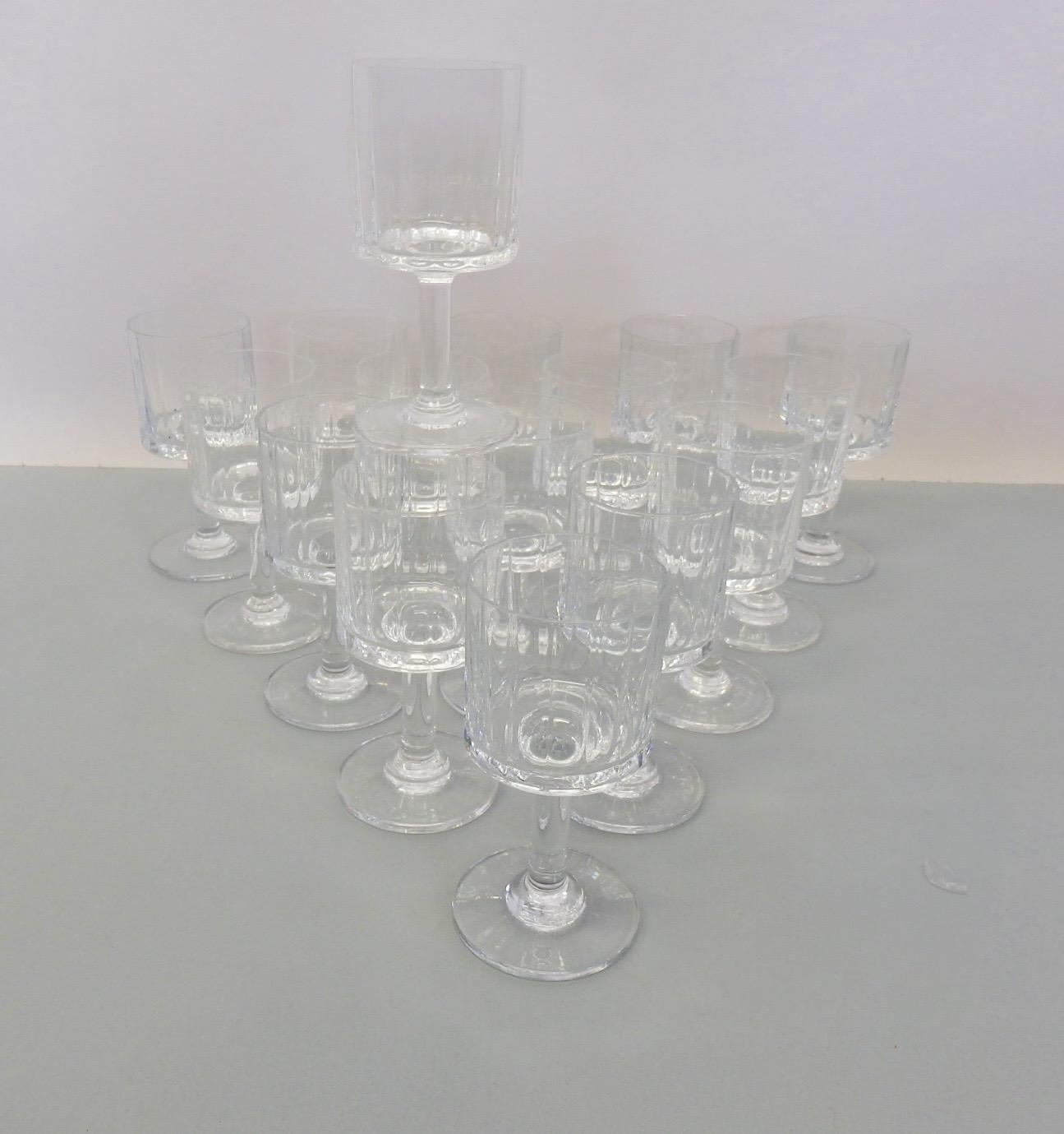 Mid-Century Modern Set of Sixteen Dansk French JHQ Water Glasses Gustav Goblets For Sale