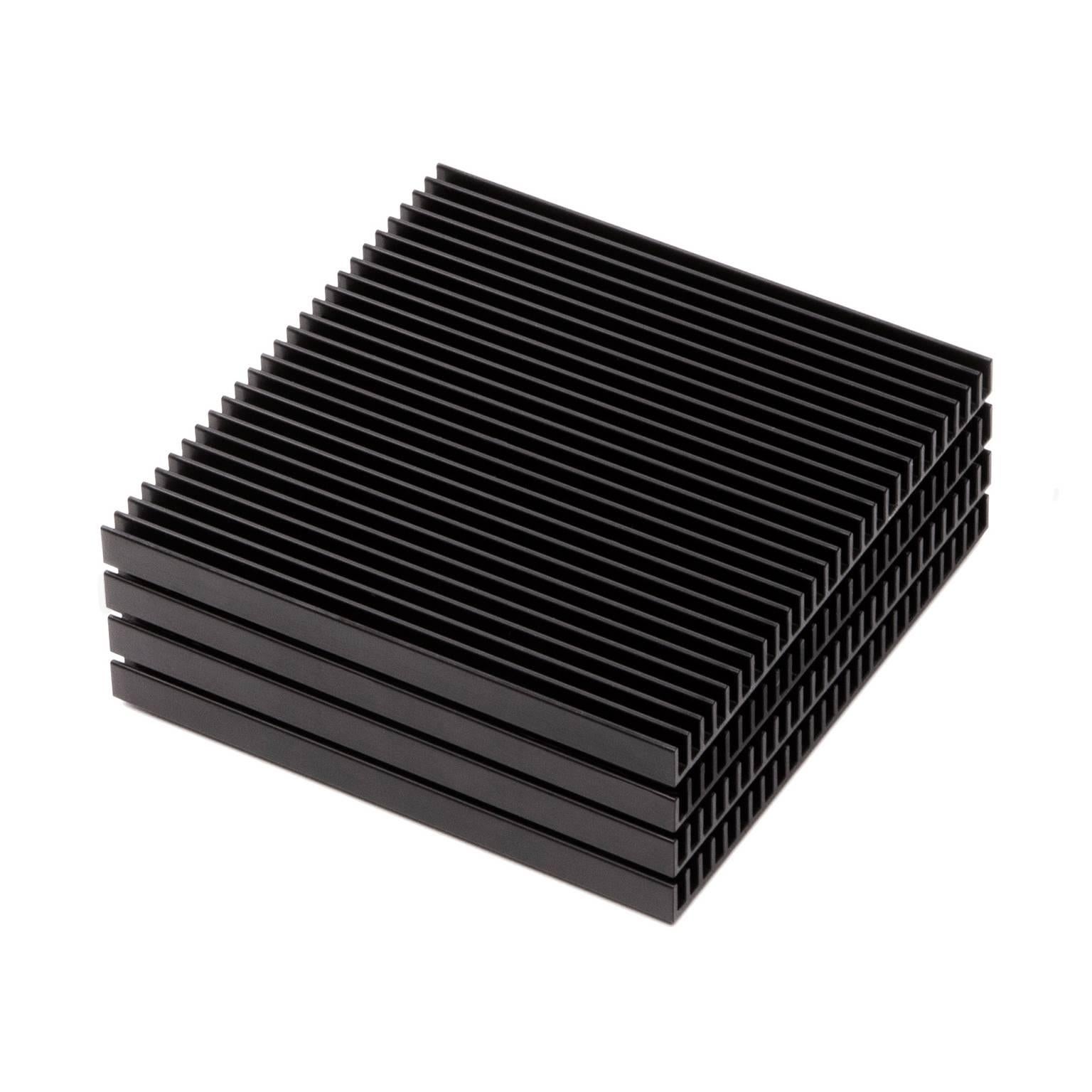 Price includes 4 sets of 4 Coasters (16 total). Slim, architectural, and refined, the Fin Coasters are a decidedly modern approach to a traditional tabletop accessory. Designed by Shaun Kasperbauer, the coasters are produced through a unique