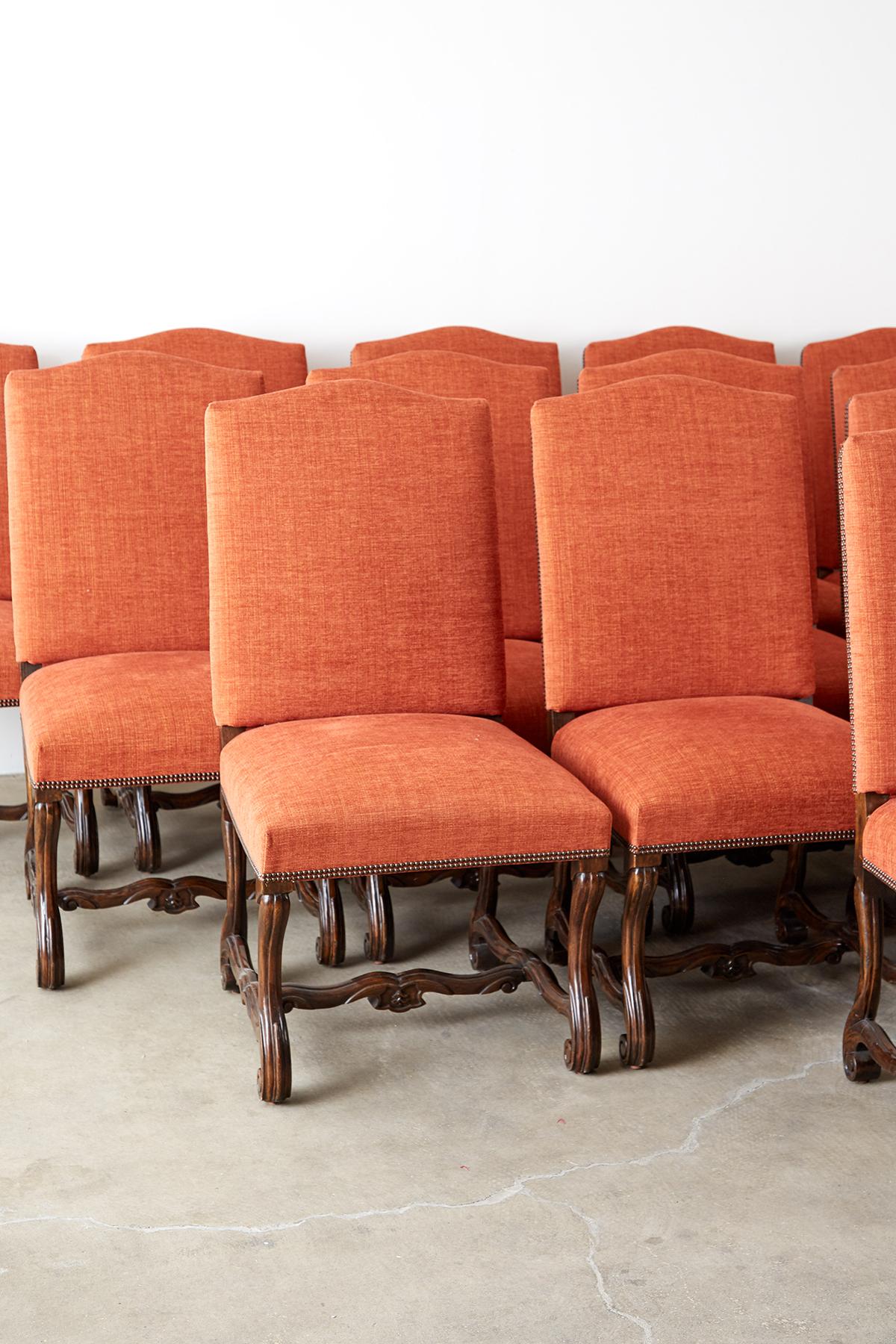 Set of Sixteen French Os De Mouton Style Dining Chairs 1