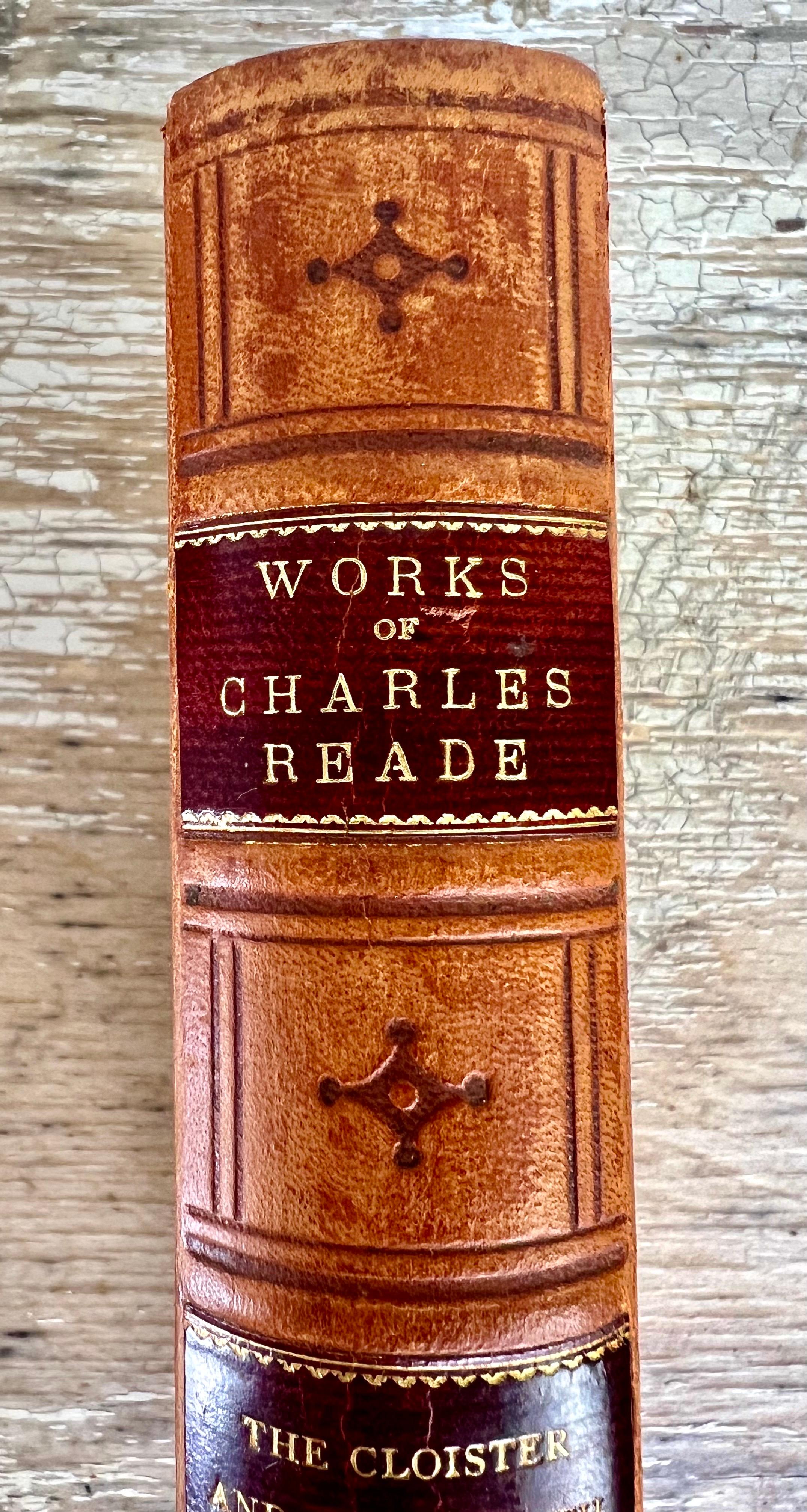 Set of Sixteen Leather Bound Book by Charles Reade For Sale 4