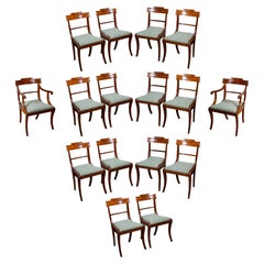 Set of Sixteen Regency Mahogany Dining Chairs