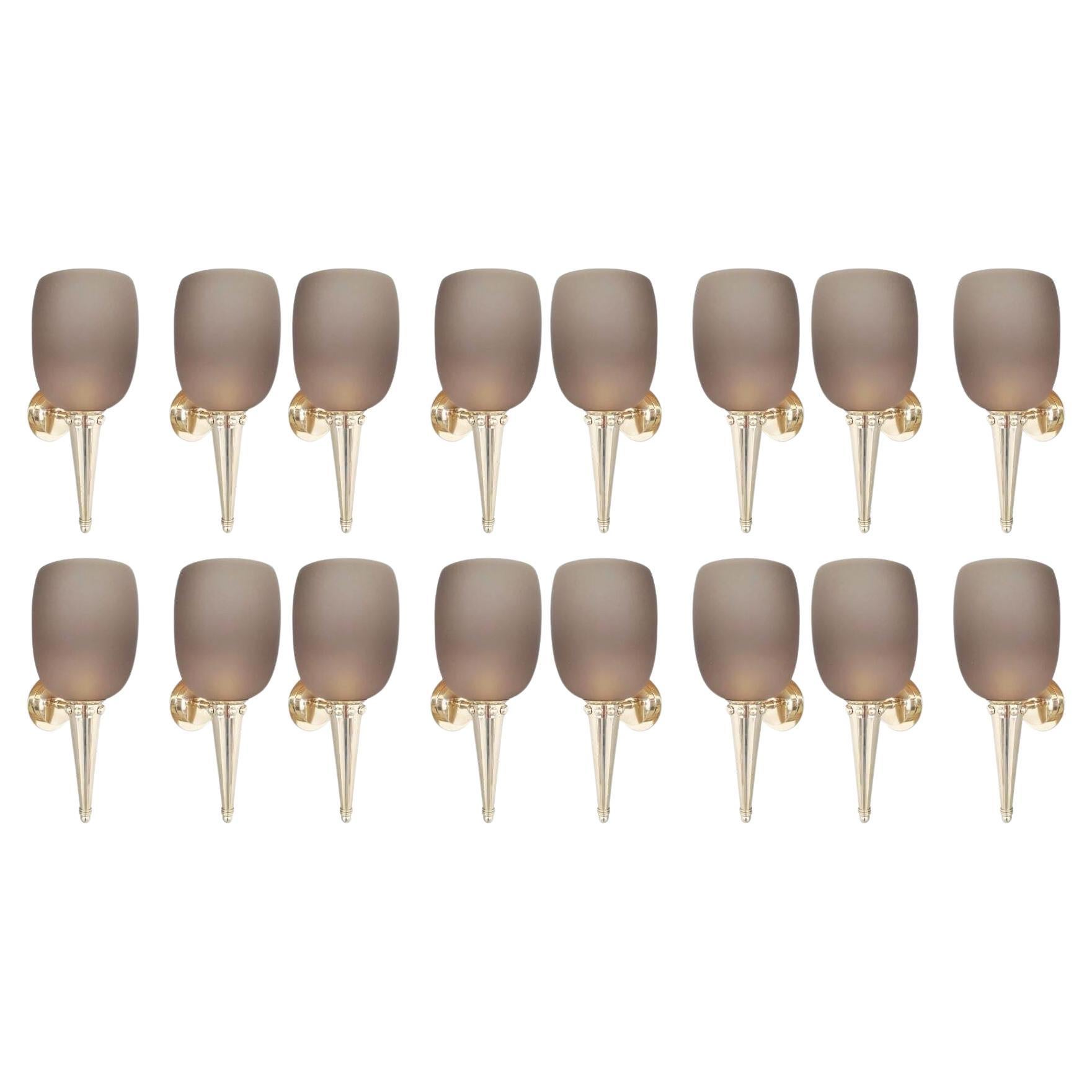 Set di sedici Torchere Smoky Brown di Barovier&Toso. Italia, anni '50. in vendita