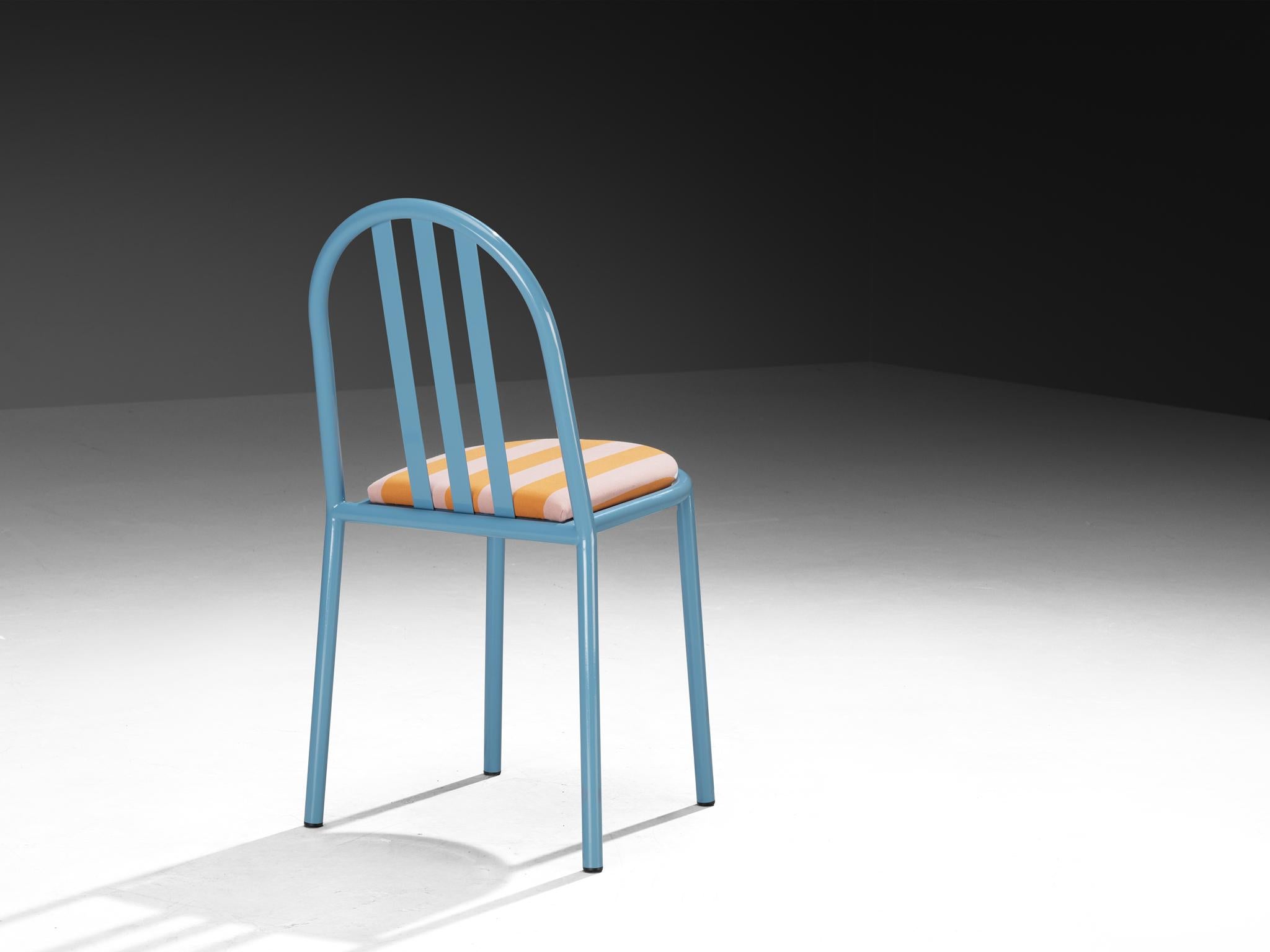 Set of Sky Blue Tubular Steel Chairs by Robert Mallet-Stevens For Sale 5