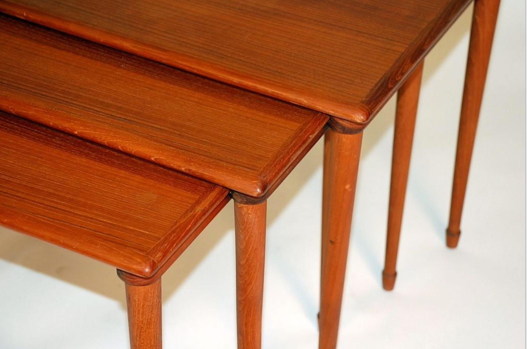 Norwegian Set of Slender Scandinavian Nesting Tables by Brode Blindheim For Sale