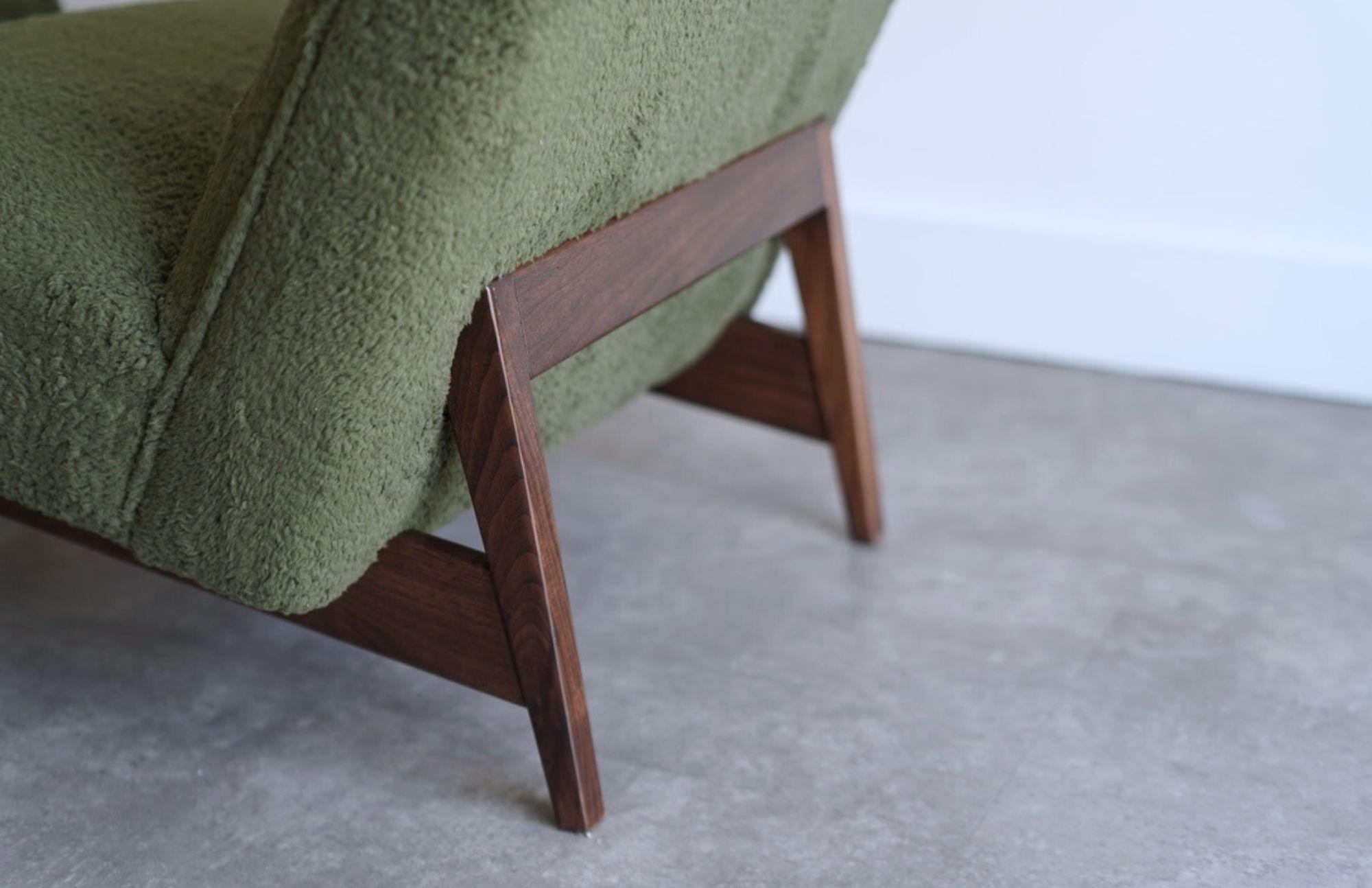 Set of Slipper Chairs by Jens Risom in Teddy Wool , C. 1950s For Sale 1