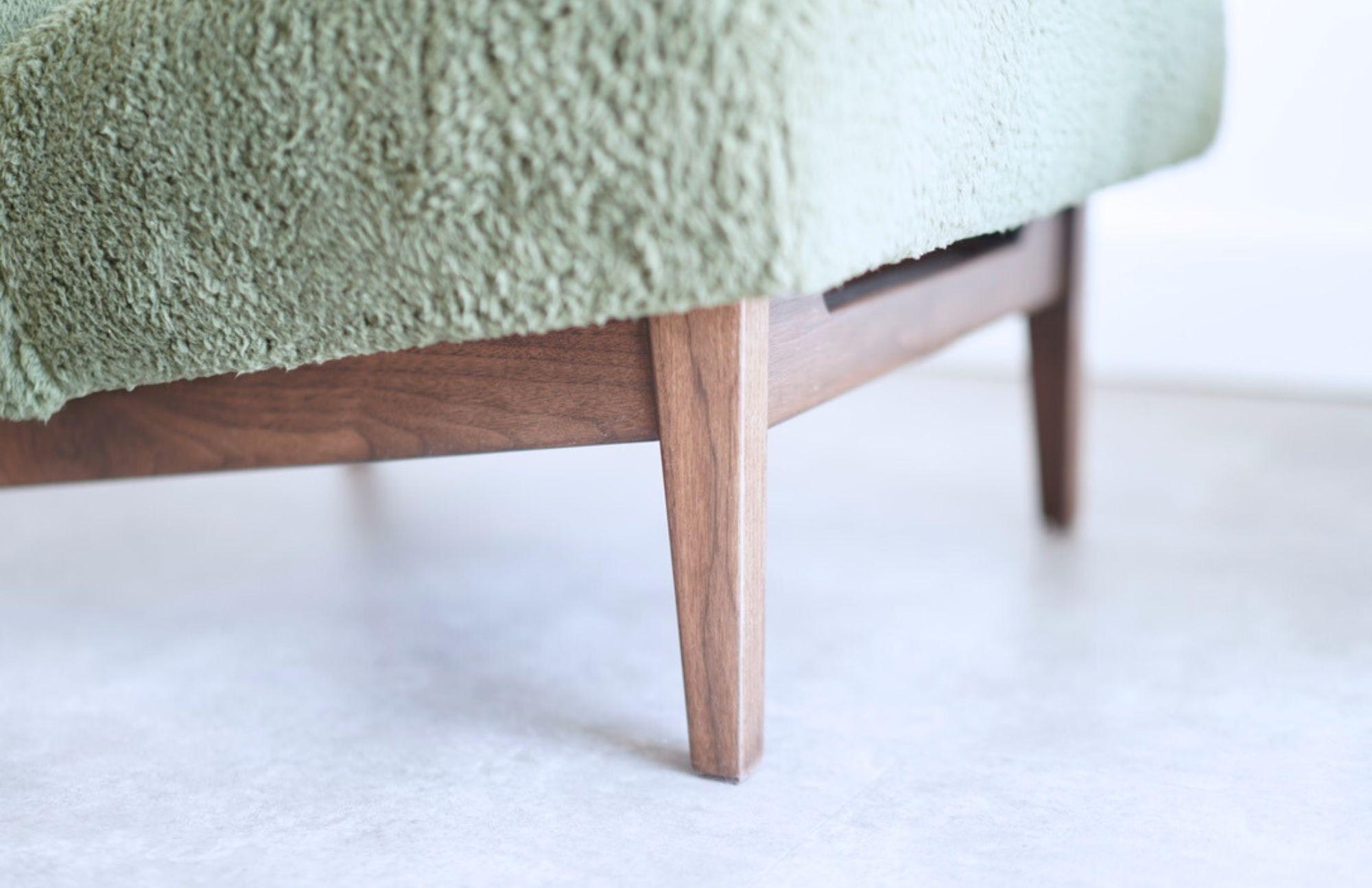 Set of Slipper Chairs by Jens Risom in Teddy Wool , C. 1950s For Sale 2
