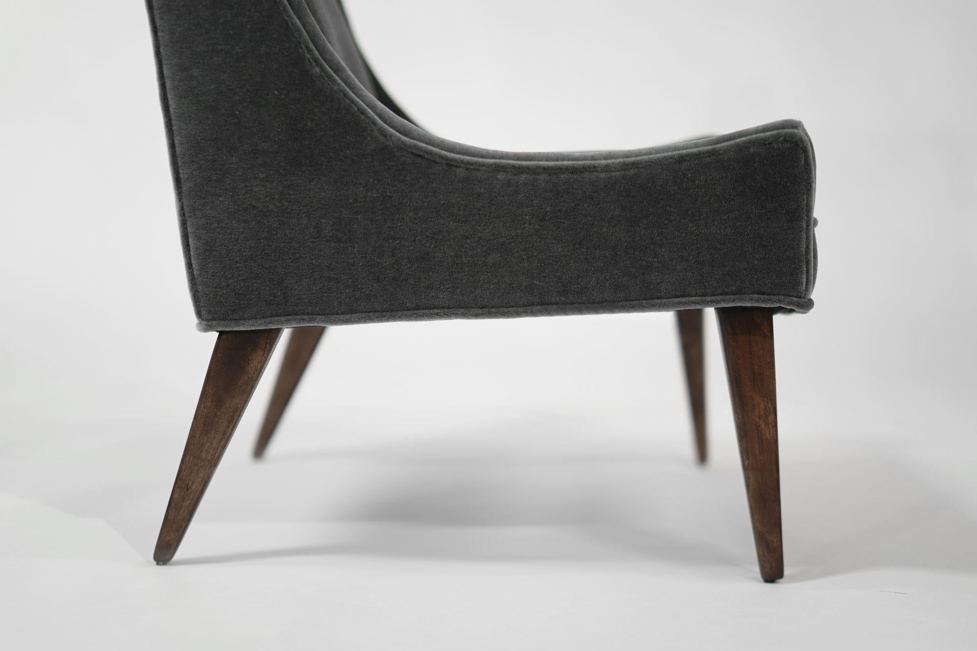 Set of Slipper Chairs by Selig in Plush Mohair, C. 1950s For Sale 3