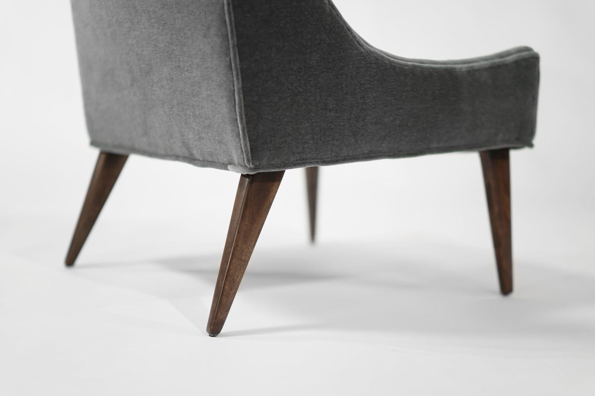 Set of Slipper Chairs by Selig in Plush Mohair, C. 1950s For Sale 1