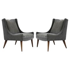 Set of Slipper Chairs by Selig in Plush Mohair, C. 1950s