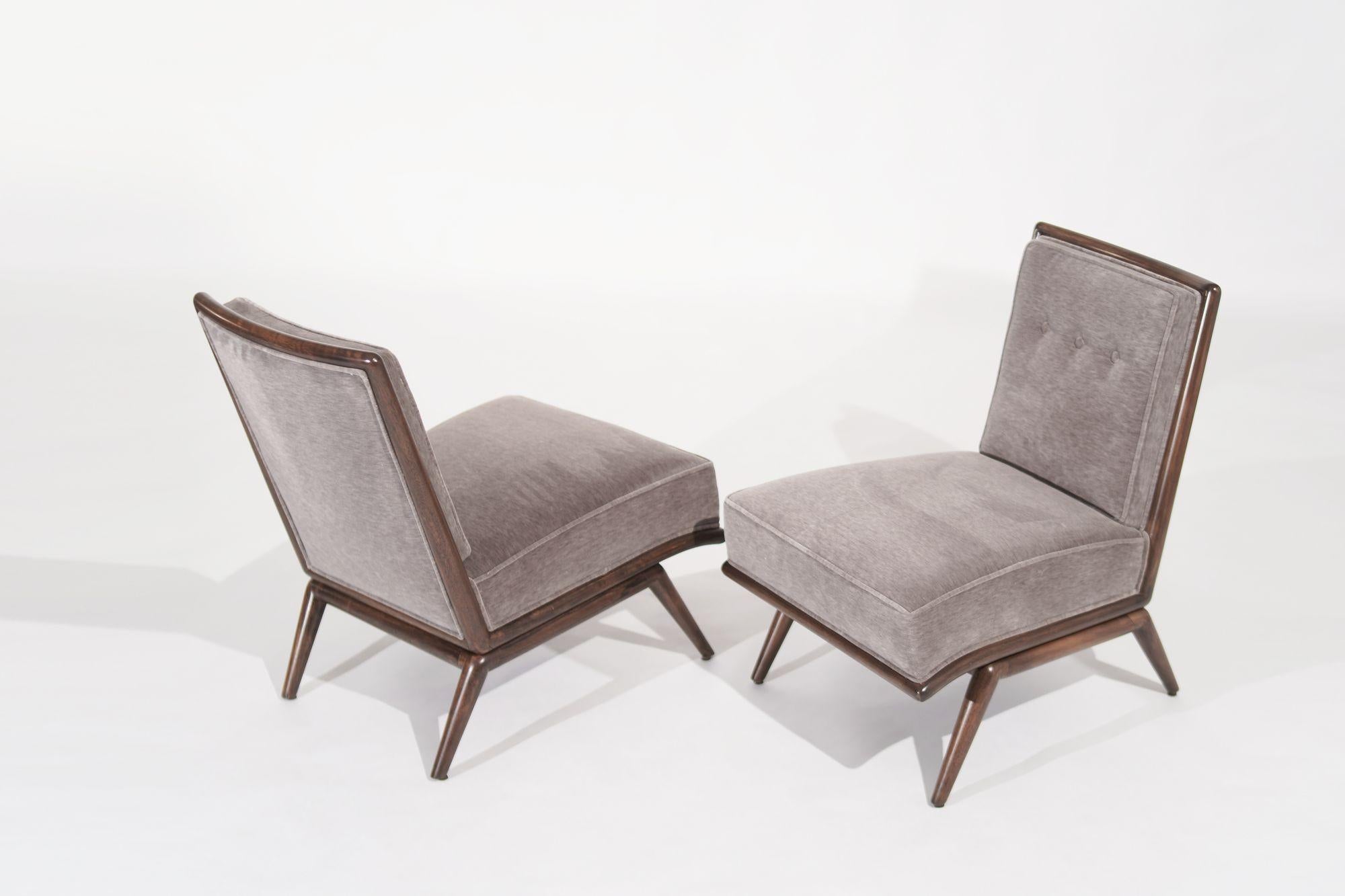 Mid-Century Modern Set of Slipper Chairs by T.H. Robsjohn-Gibbings for Widdicomb, C. 1950s