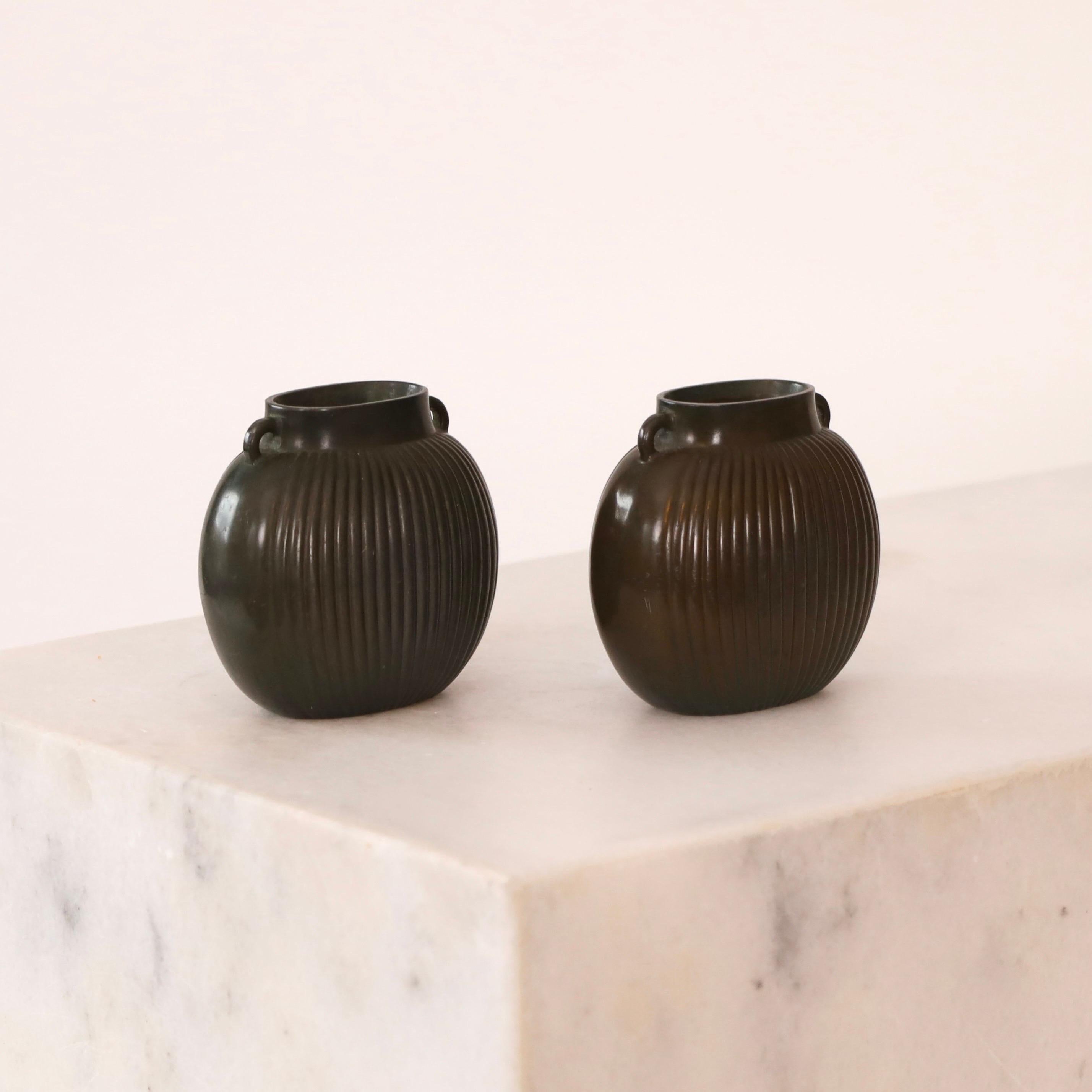 Set of Small Diskometal Vases by Just Andersen, 1930s, Denmark For Sale 6