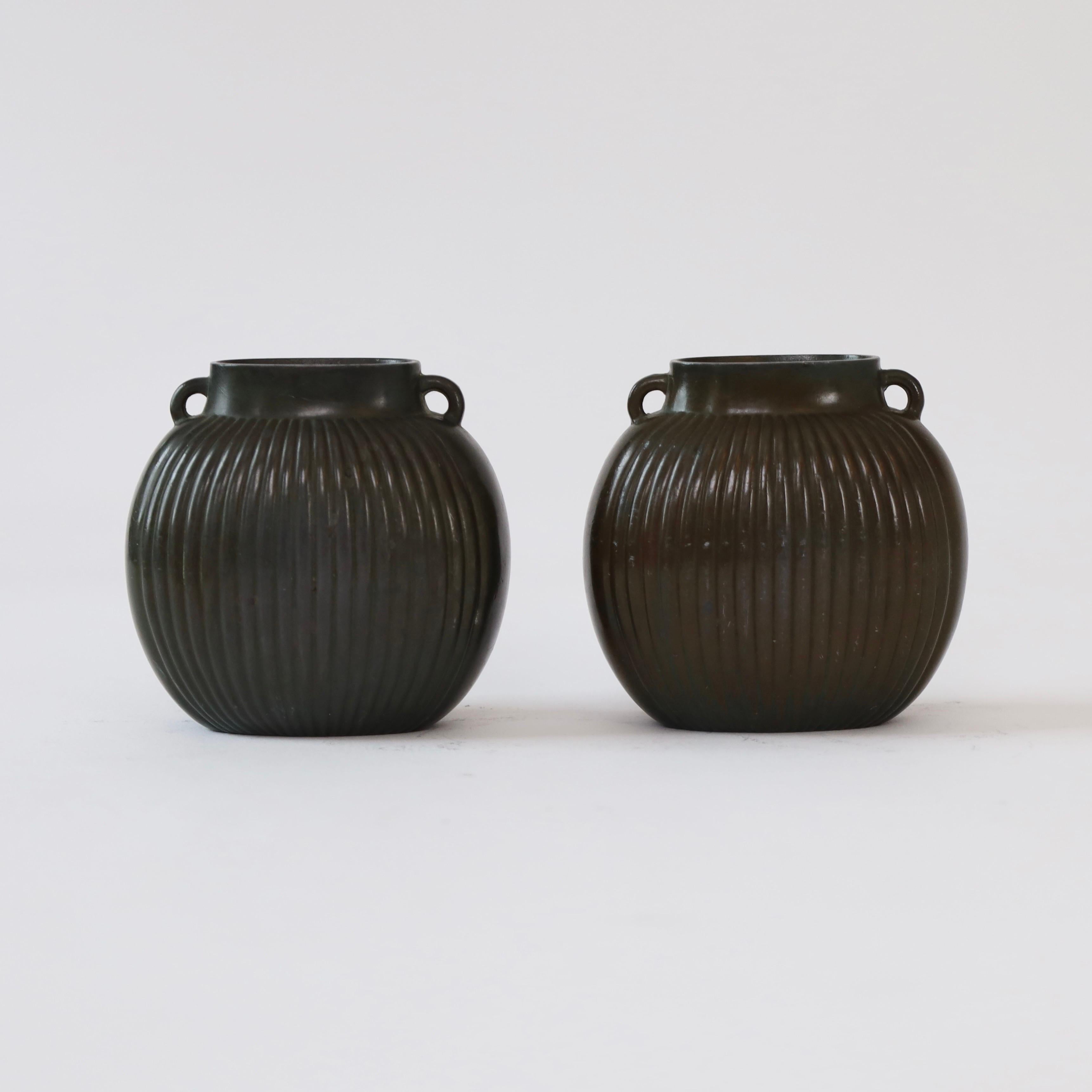 Mid-20th Century Set of small art deco vases by Just Andersen, 1930s, Denmark For Sale