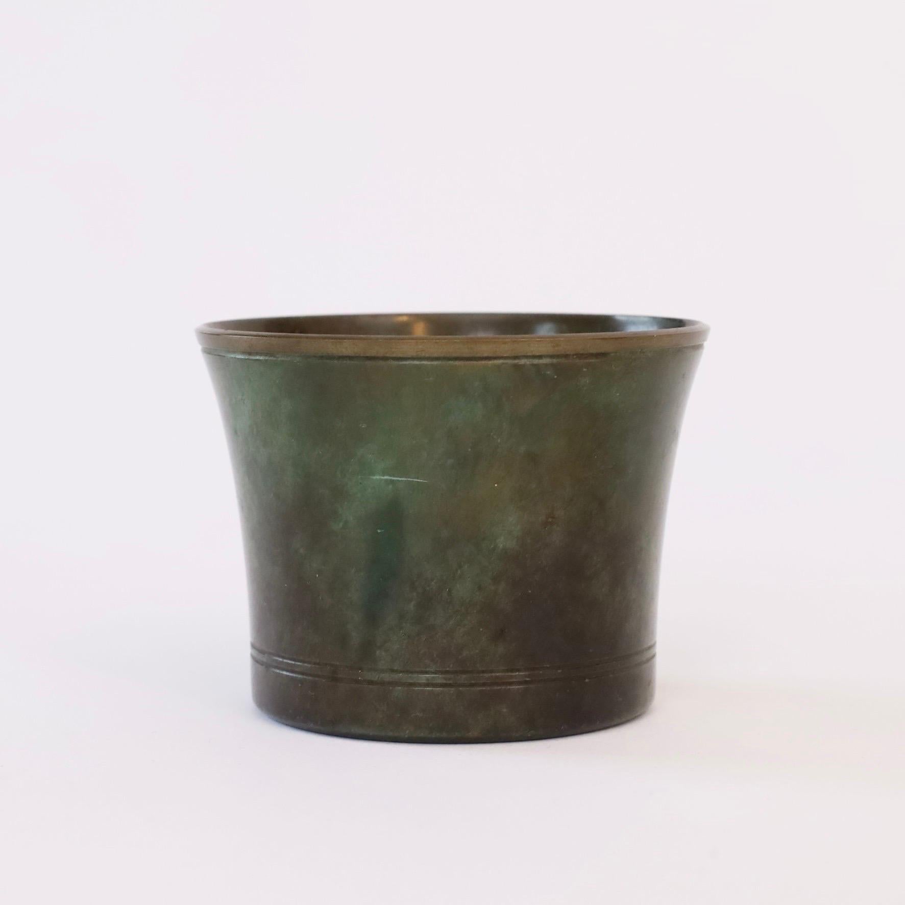 Bronze Set of small Just Andersen bronze cigarette cups, 1920s, Denmark For Sale