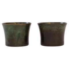 Antique Set of small Just Andersen bronze cigarette cups, 1920s, Denmark