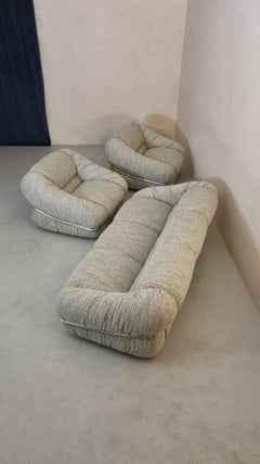 Set of sofa 3 seater and armchairs of Italian Production, 1970