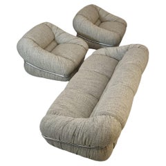 Set of sofa 3 seater and armchairs of Italian Production, 1970