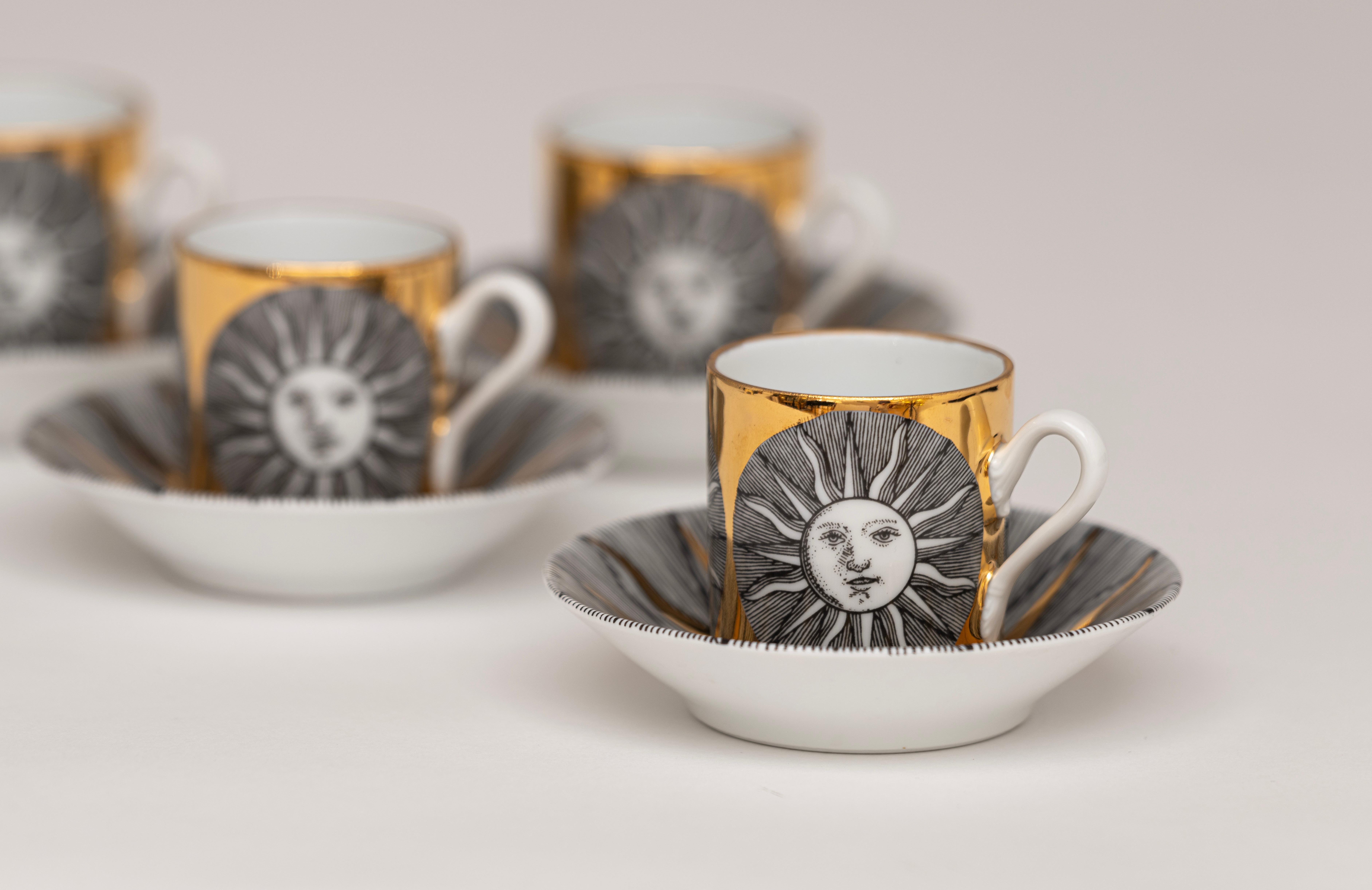 Juego de tazas y platillos Sol y Luna 