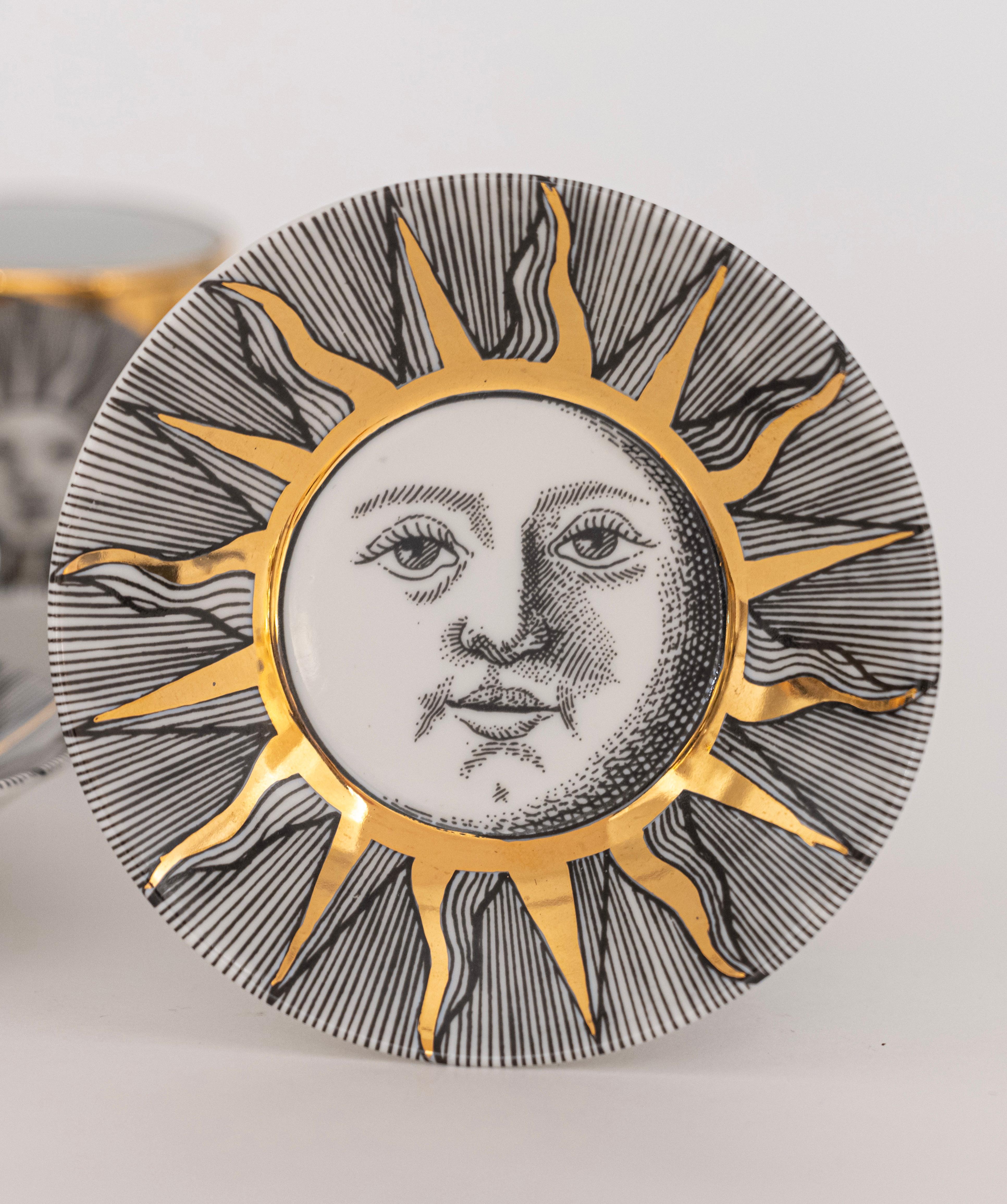 Juego de tazas y platillos Sol y Luna 