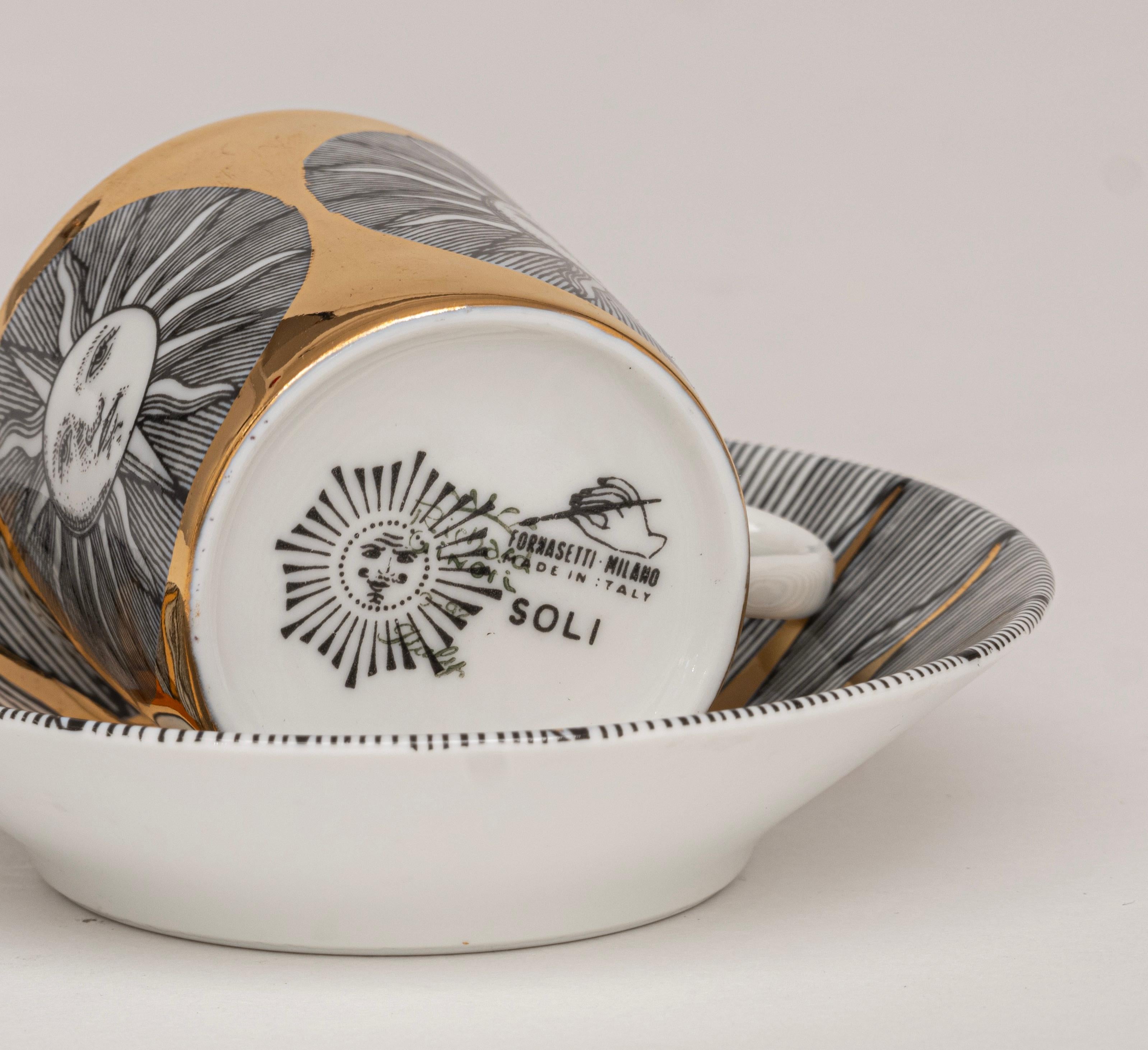 Juego de tazas y platillos Sol y Luna 