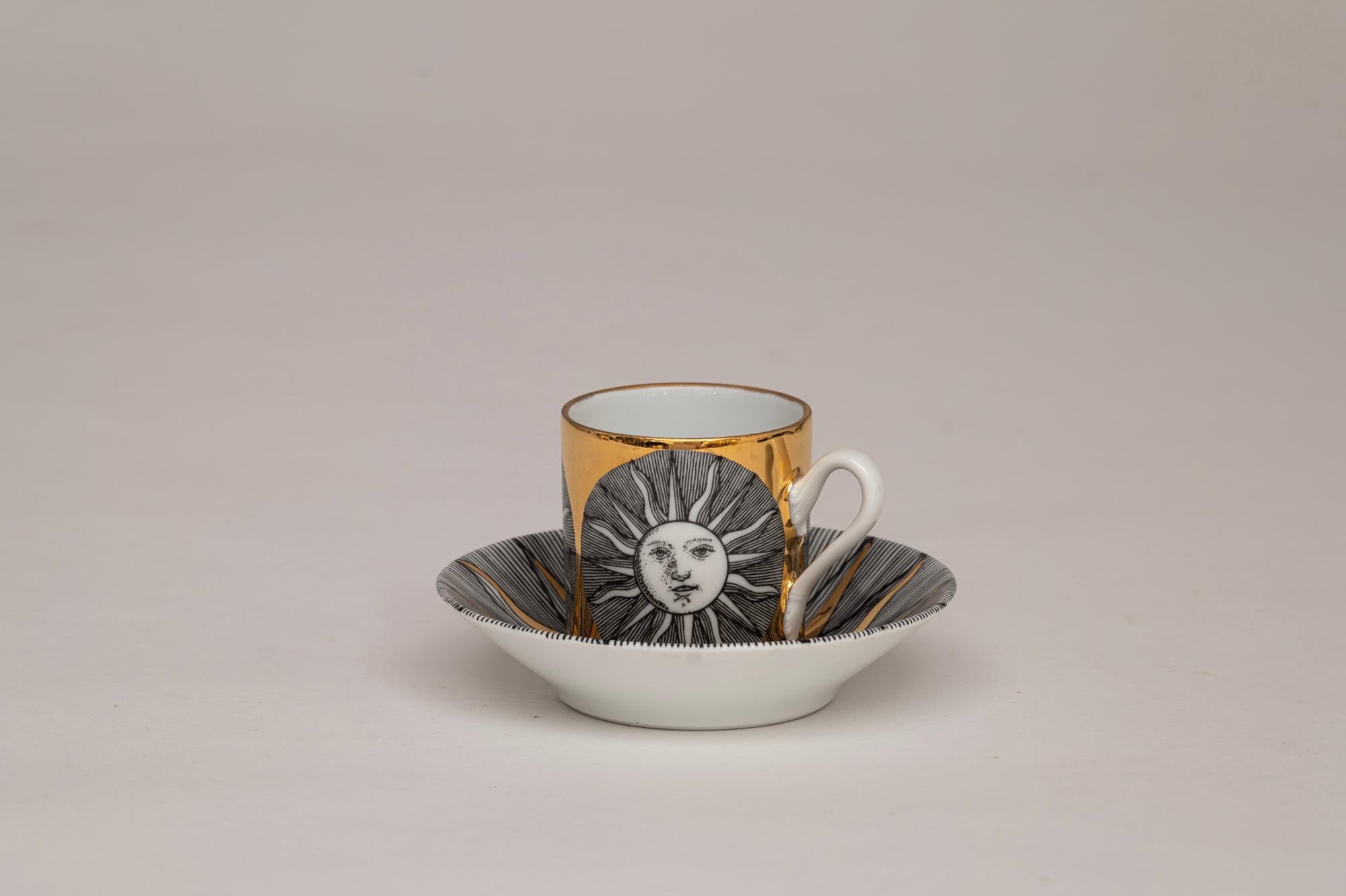 Juego de tazas y platillos Sol y Luna 