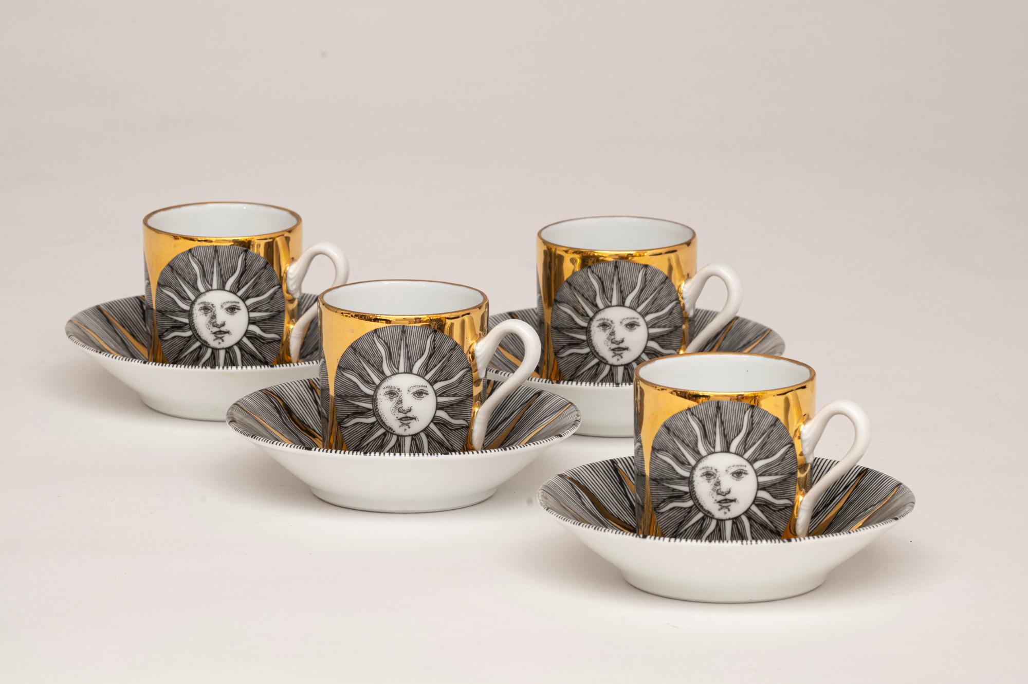 Juego de tazas y platillos Sol y Luna 
