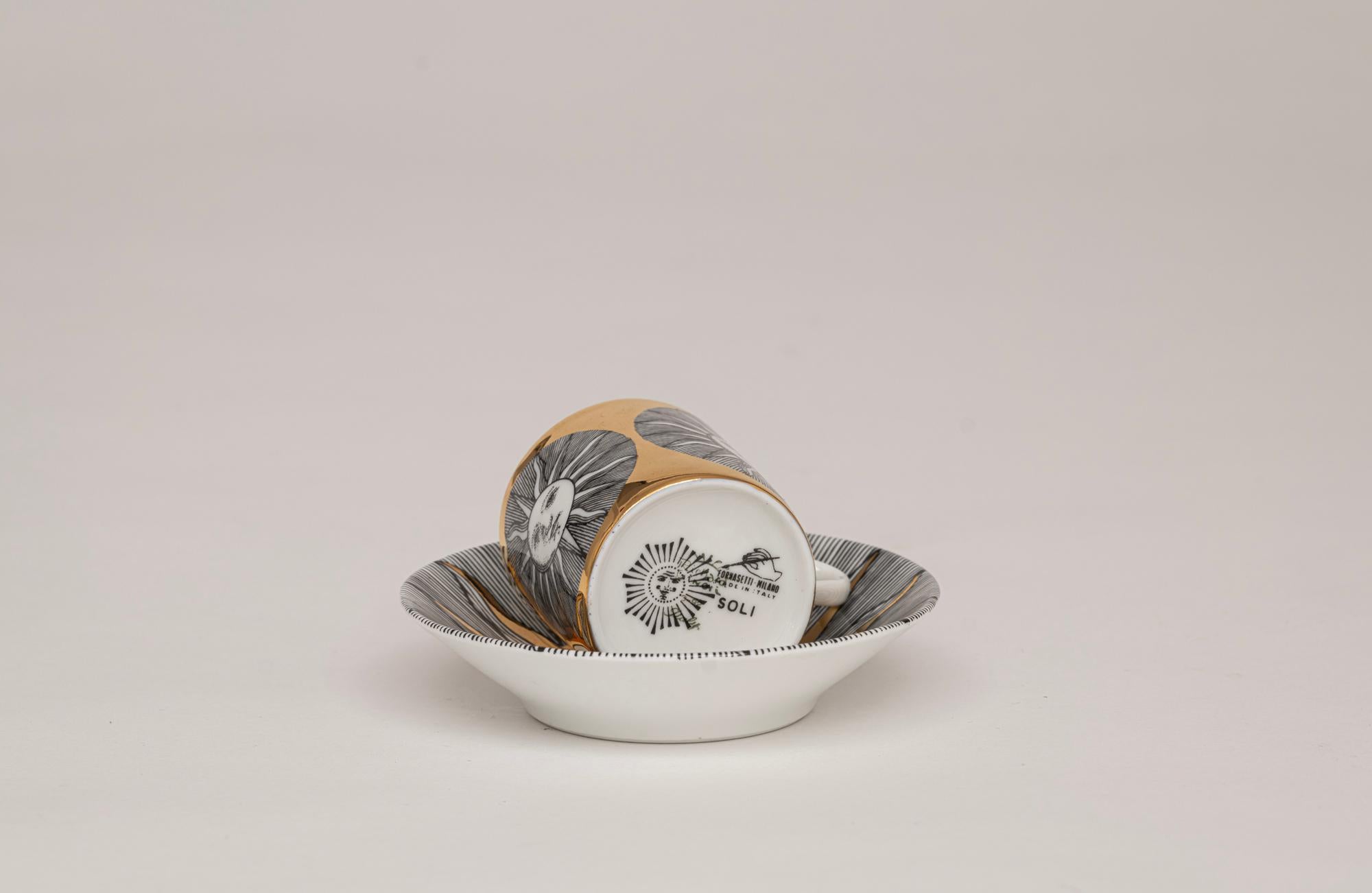 Juego de tazas y platillos Sol y Luna 