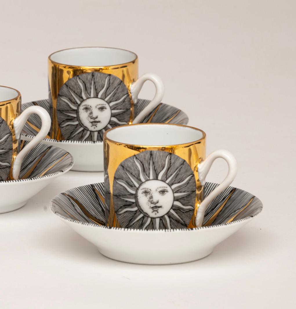Juego de tazas y platillos Sol y Luna 