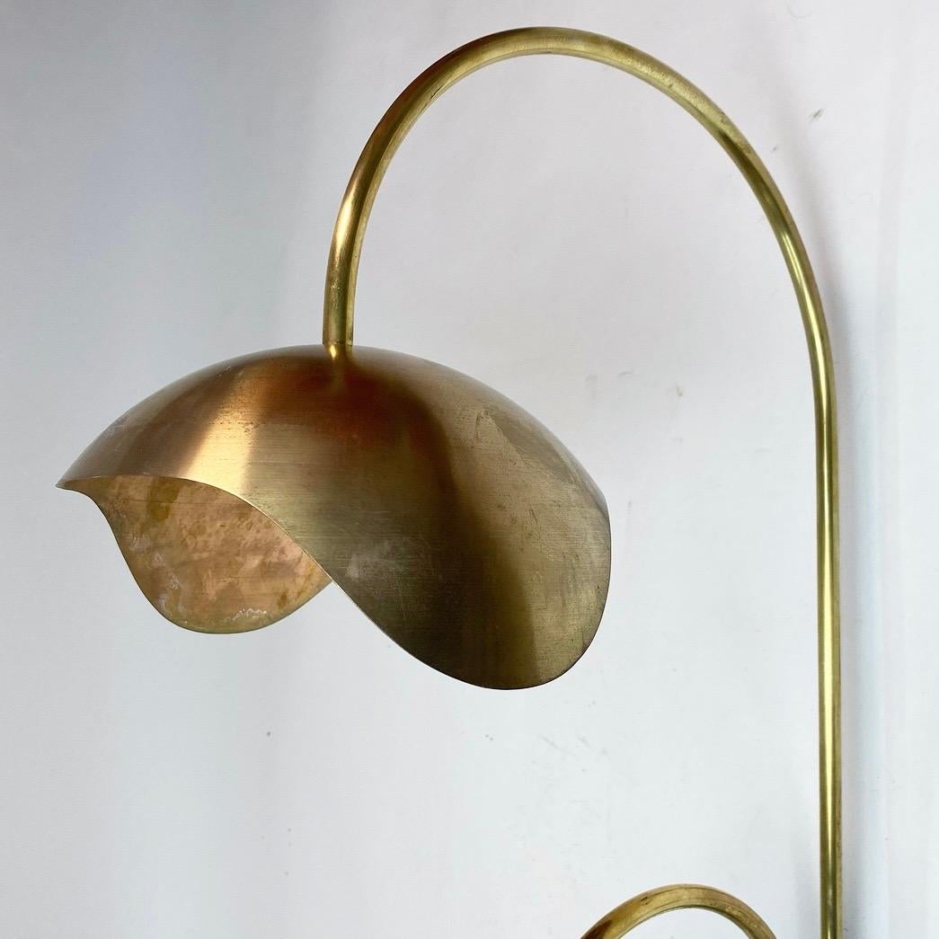 Set of Solid Brass Floral Wall Lamps Attributed Palle Suenson, Denmark, 1940s 4