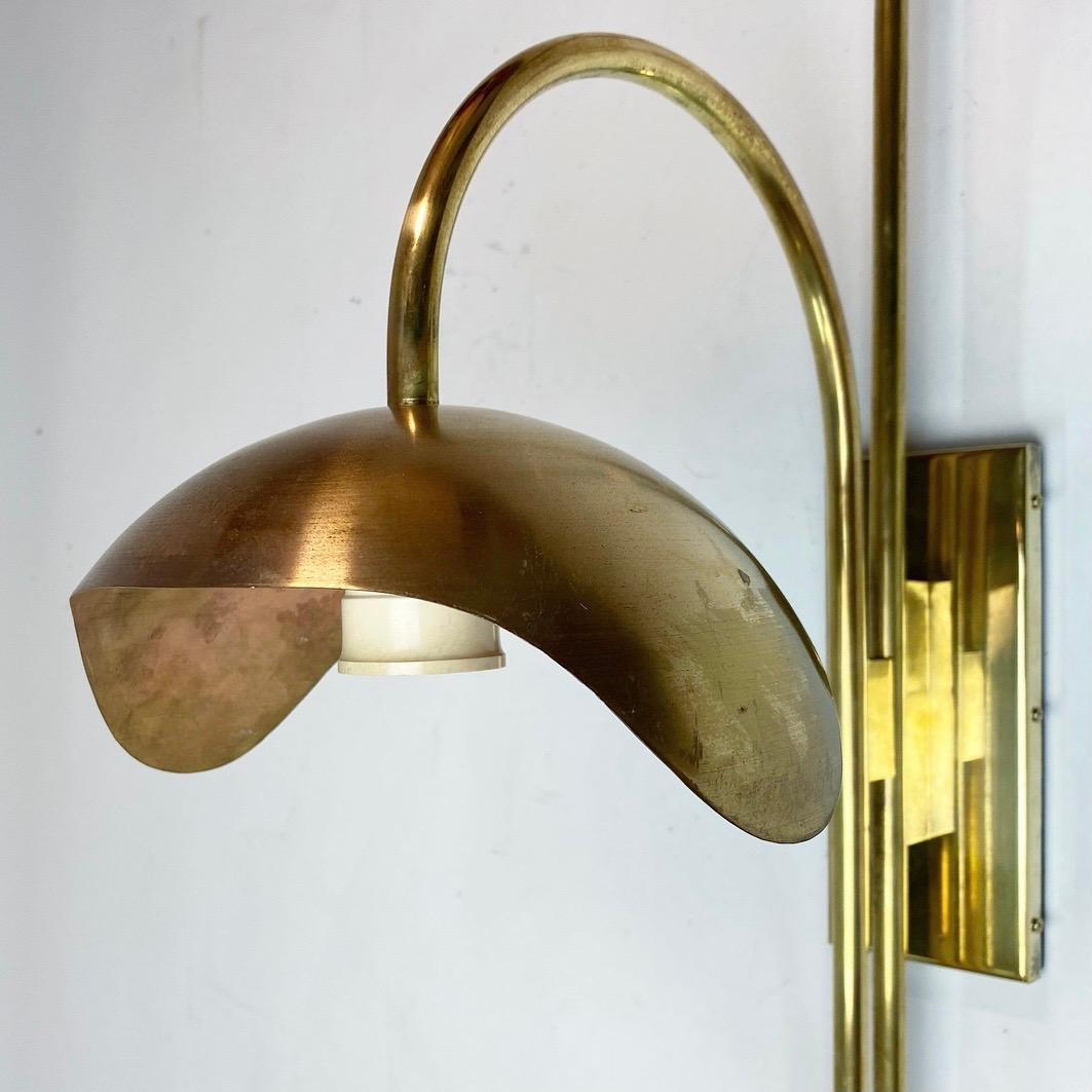 Set of Solid Brass Floral Wall Lamps Attributed Palle Suenson, Denmark, 1940s 1