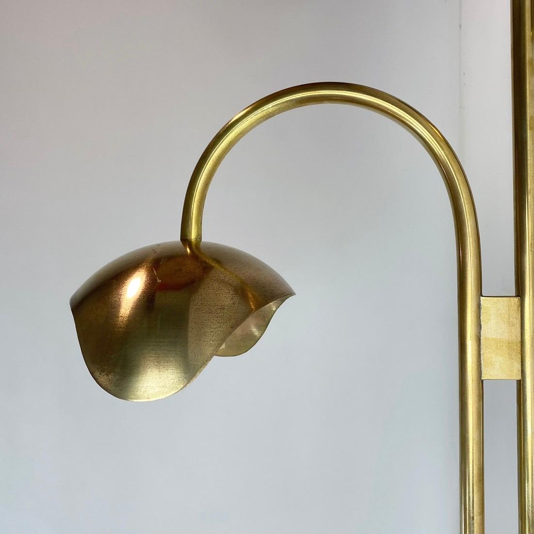 Set of Solid Brass Floral Wall Lamps Attributed Palle Suenson, Denmark, 1940s 2