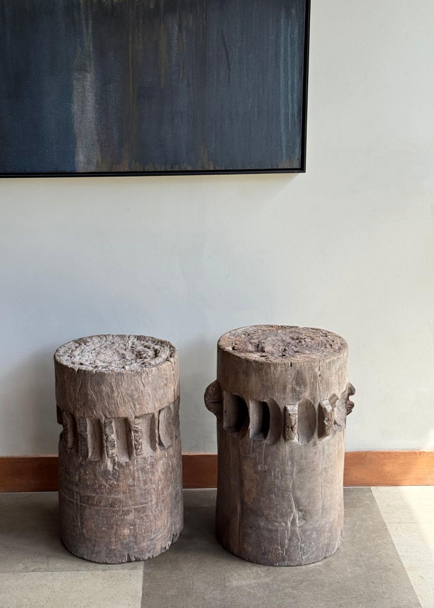 Altro Set di frantumatori / macinini per canna da zucchero in teak massiccio di Giava, Indonesia, 1900 ca. in vendita