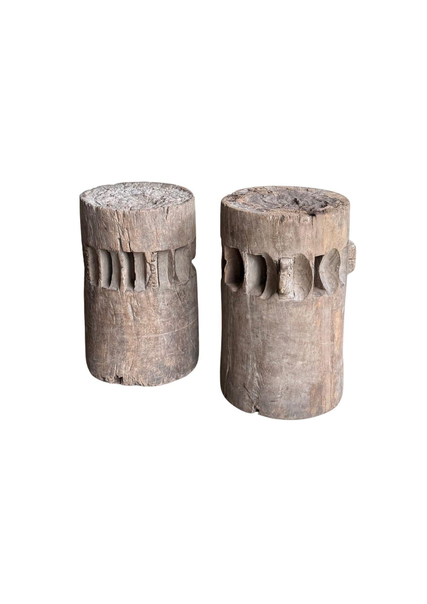 Set di frantumatori / macinini per canna da zucchero in teak massiccio di Giava, Indonesia, 1900 ca. in vendita 1