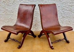 Set of Spanish Oak Side Chairs by Pierre Lottier for Valenti, 1950s