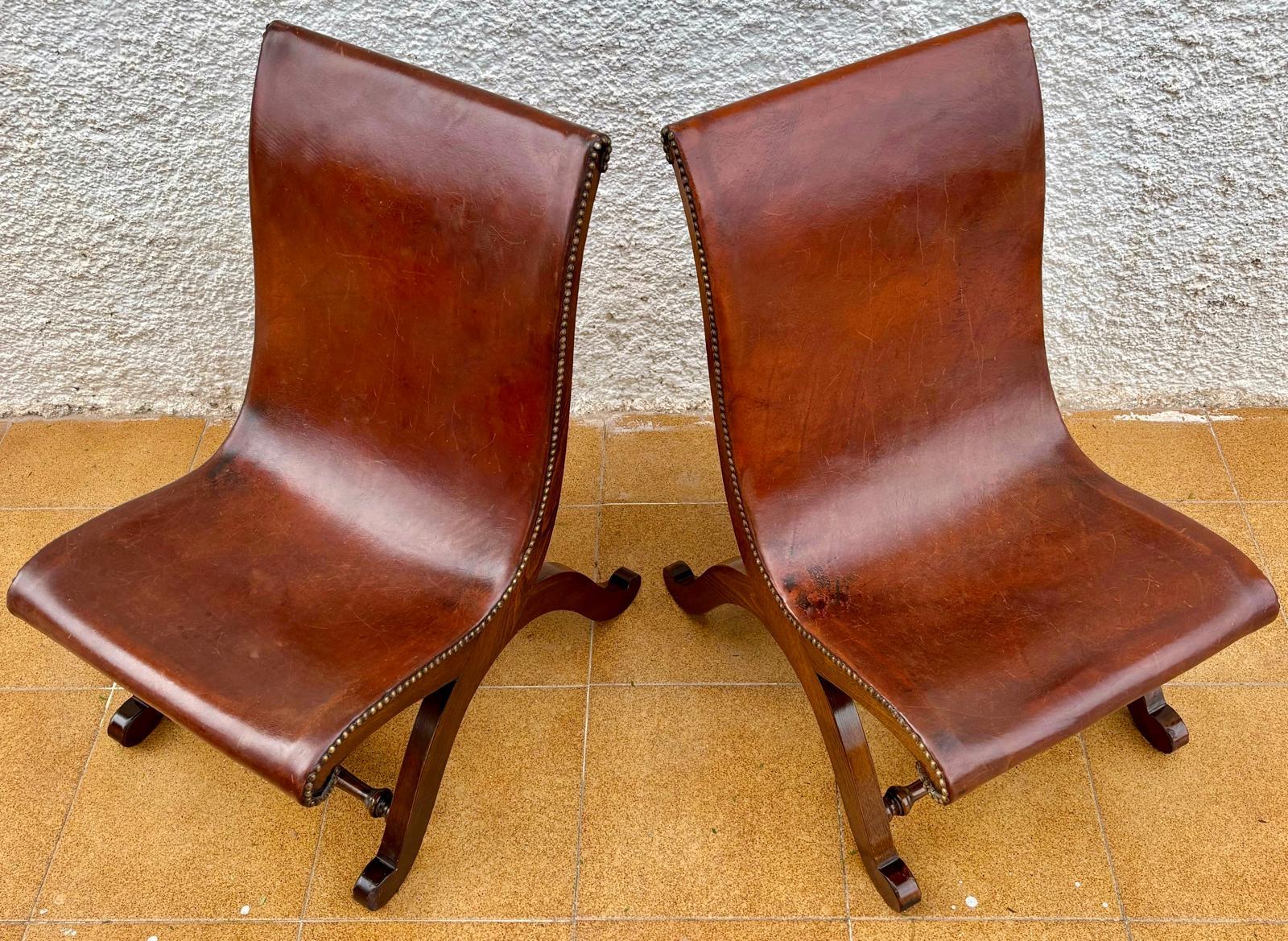 Spagnolo Set di poltroncine in Oak di Pierre Lottier per Valenti, anni '50 in vendita