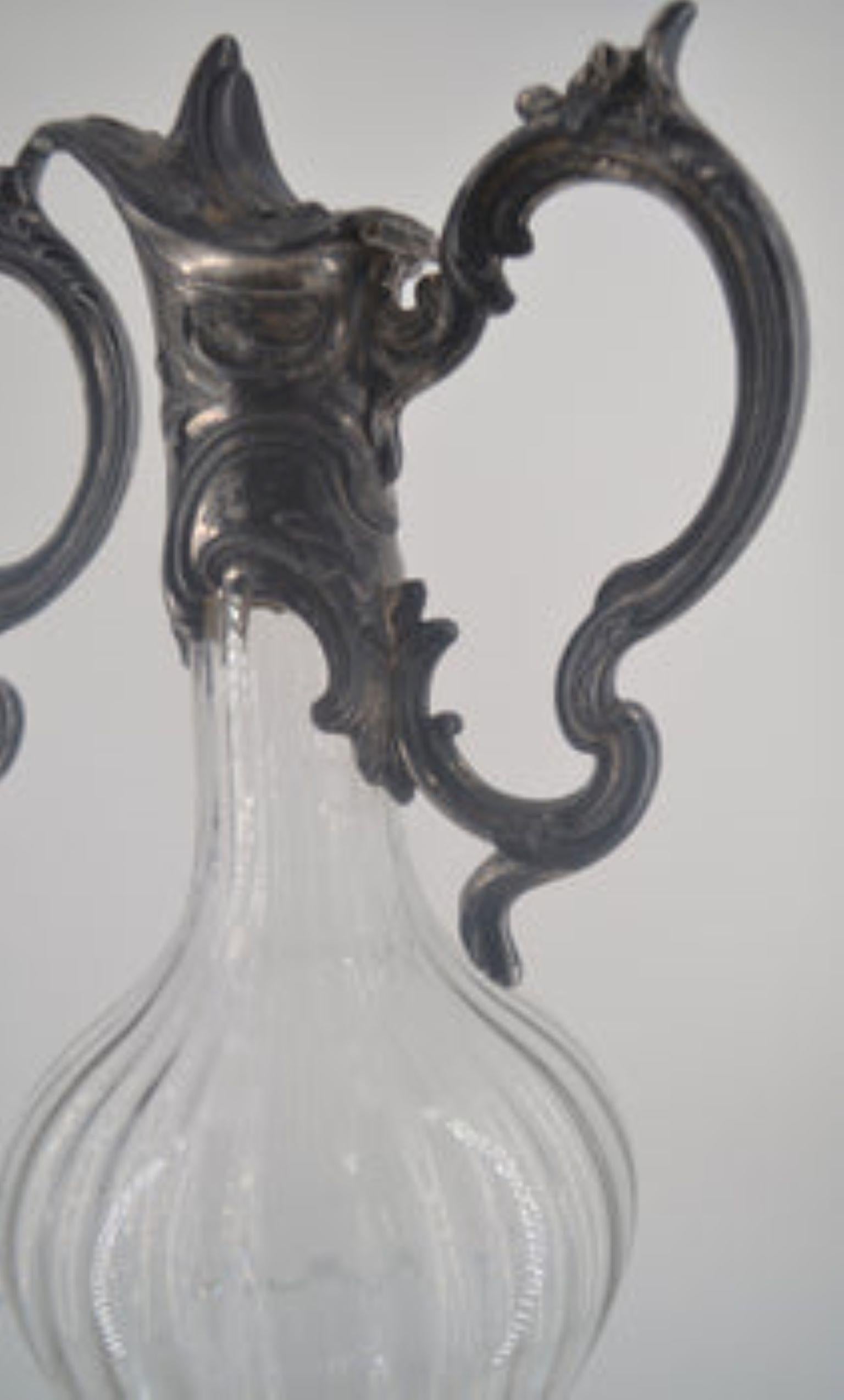 French Set of Specter and Glass Decanters For Sale