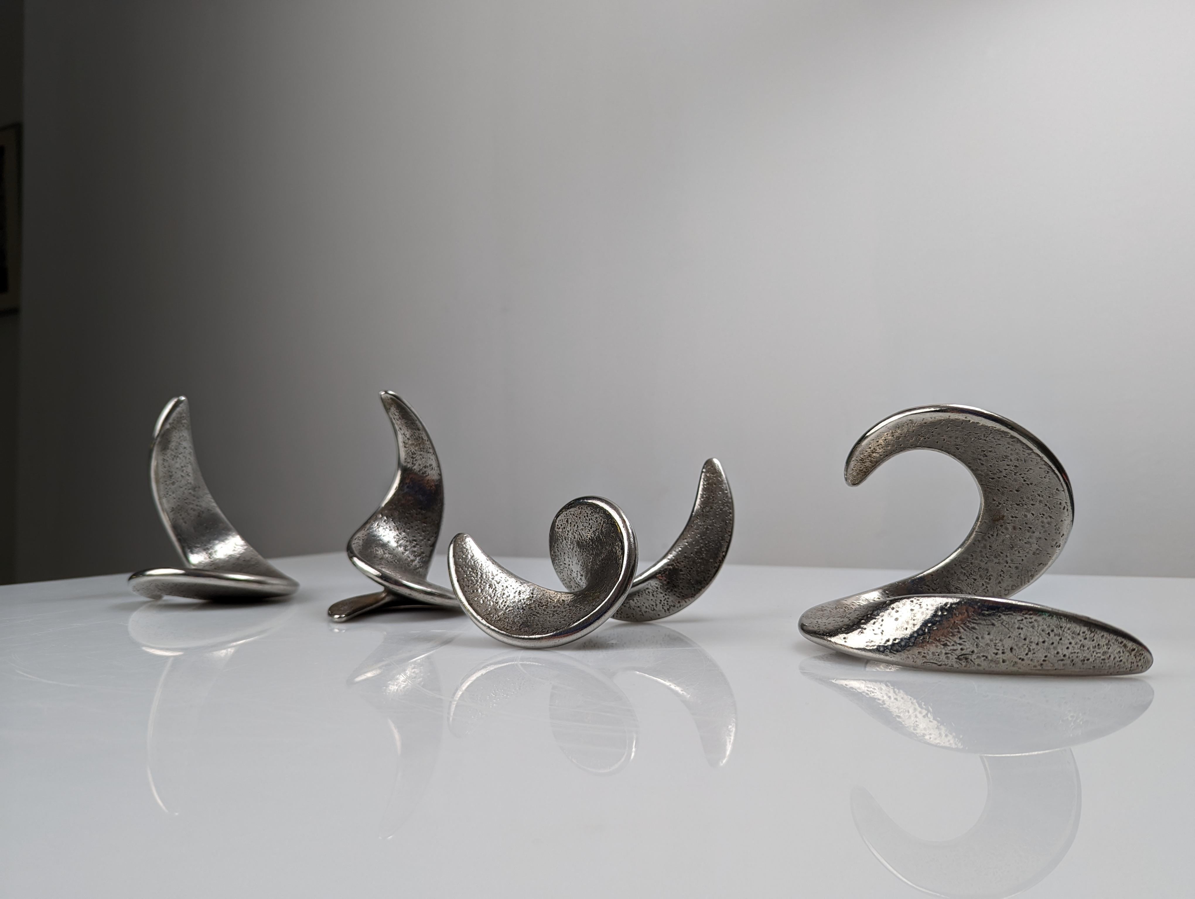 Set of Spiral Sculptures in Steel Signed by the Artist, 1980s In Excellent Condition For Sale In Benalmadena, ES