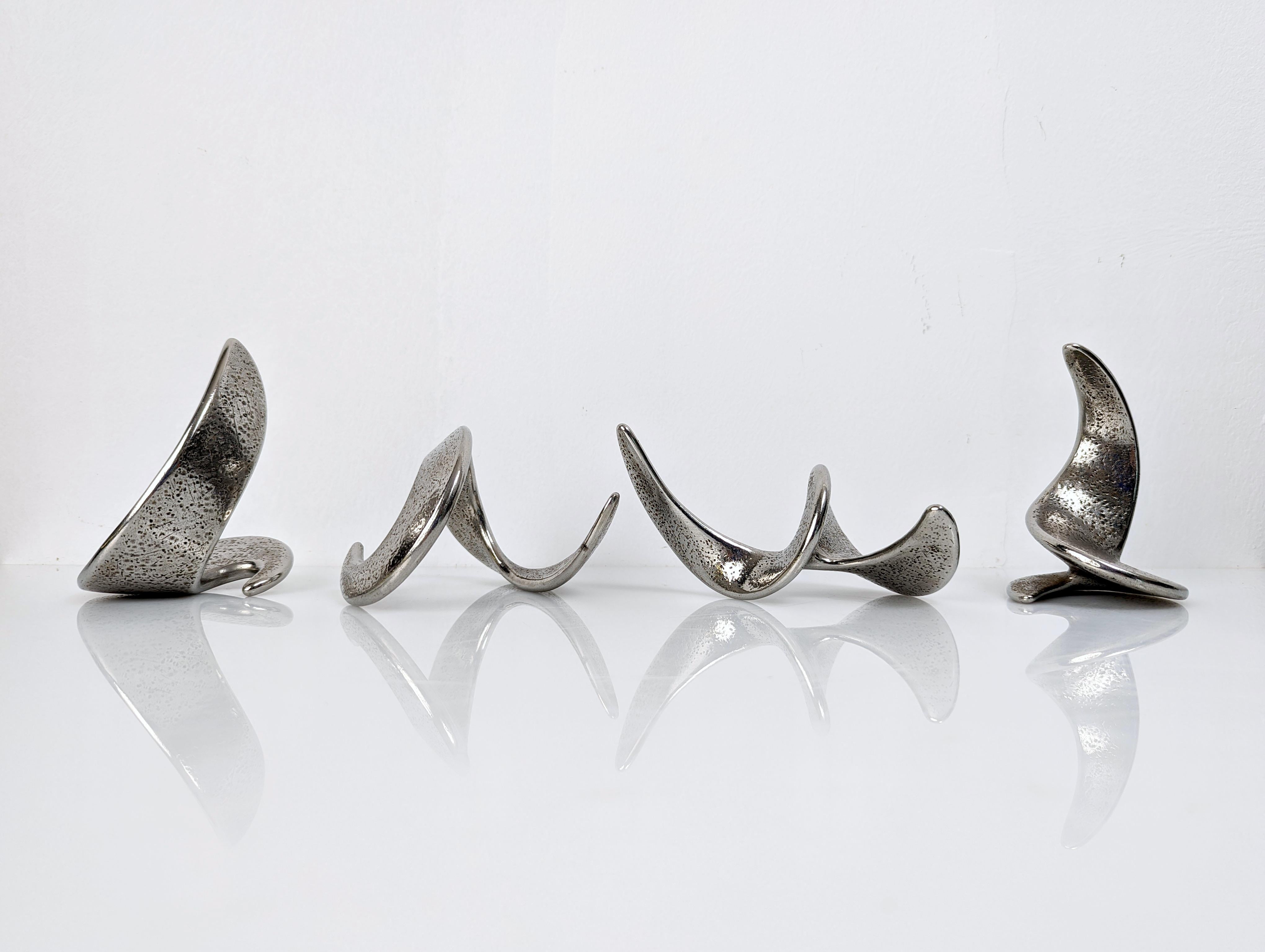 Late 20th Century Set of Spiral Sculptures in Steel Signed by the Artist, 1980s For Sale