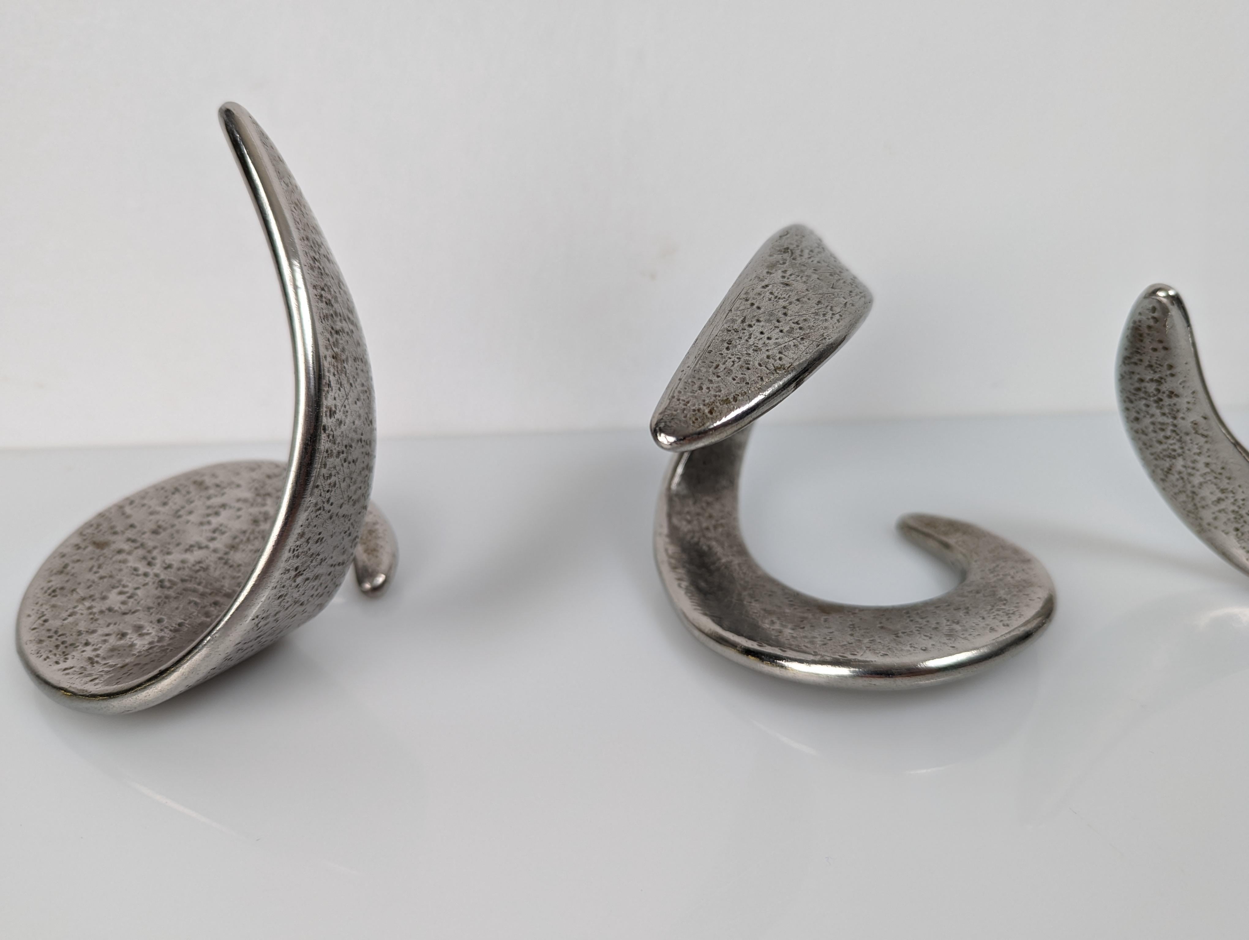 Set of Spiral Sculptures in Steel Signed by the Artist, 1980s For Sale 1