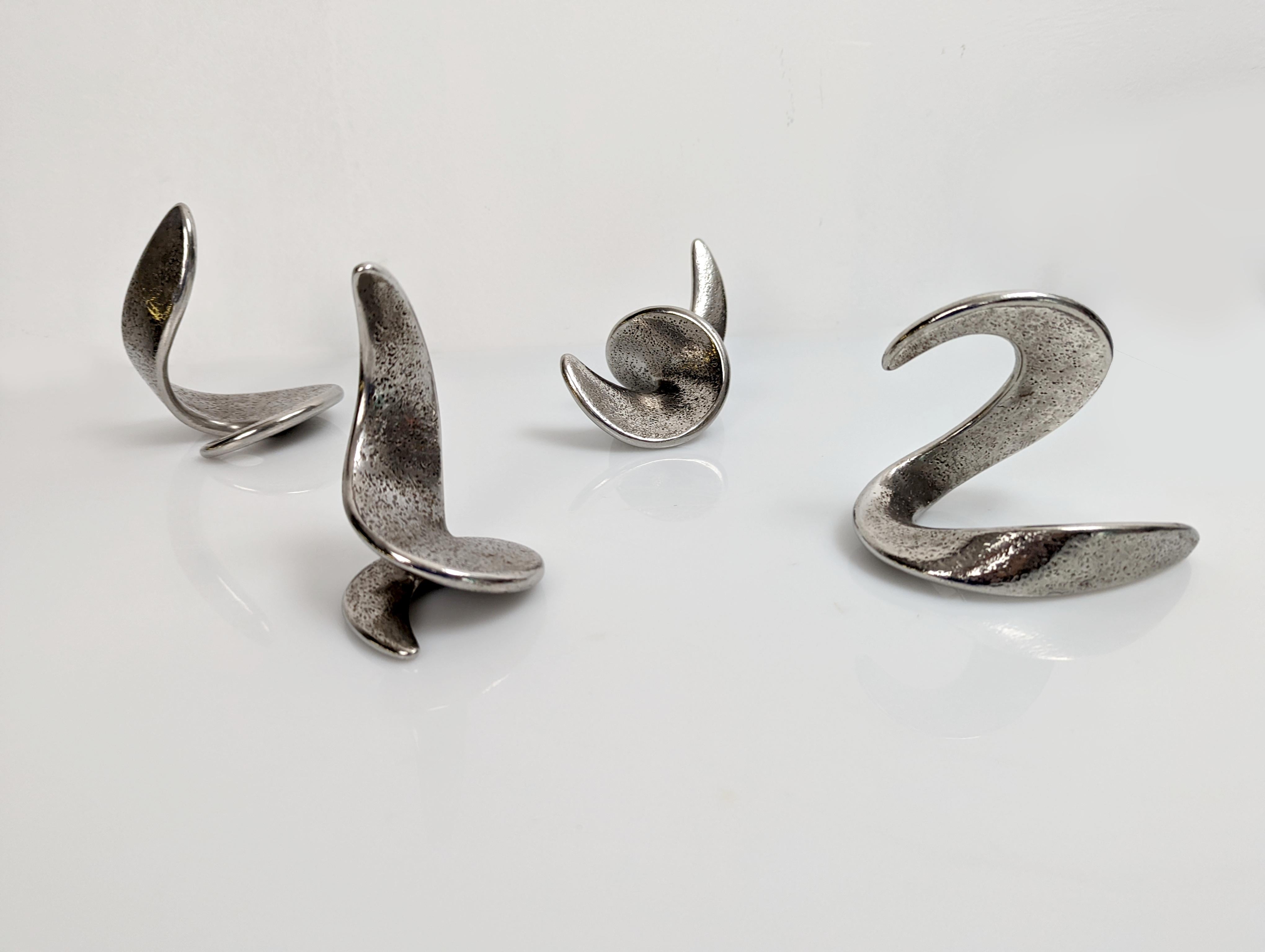 Set of Spiral Sculptures in Steel Signed by the Artist, 1980s For Sale 3