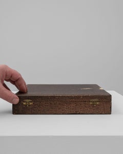 20th Century Brown Wood Decorative Box, French Craftsmanship