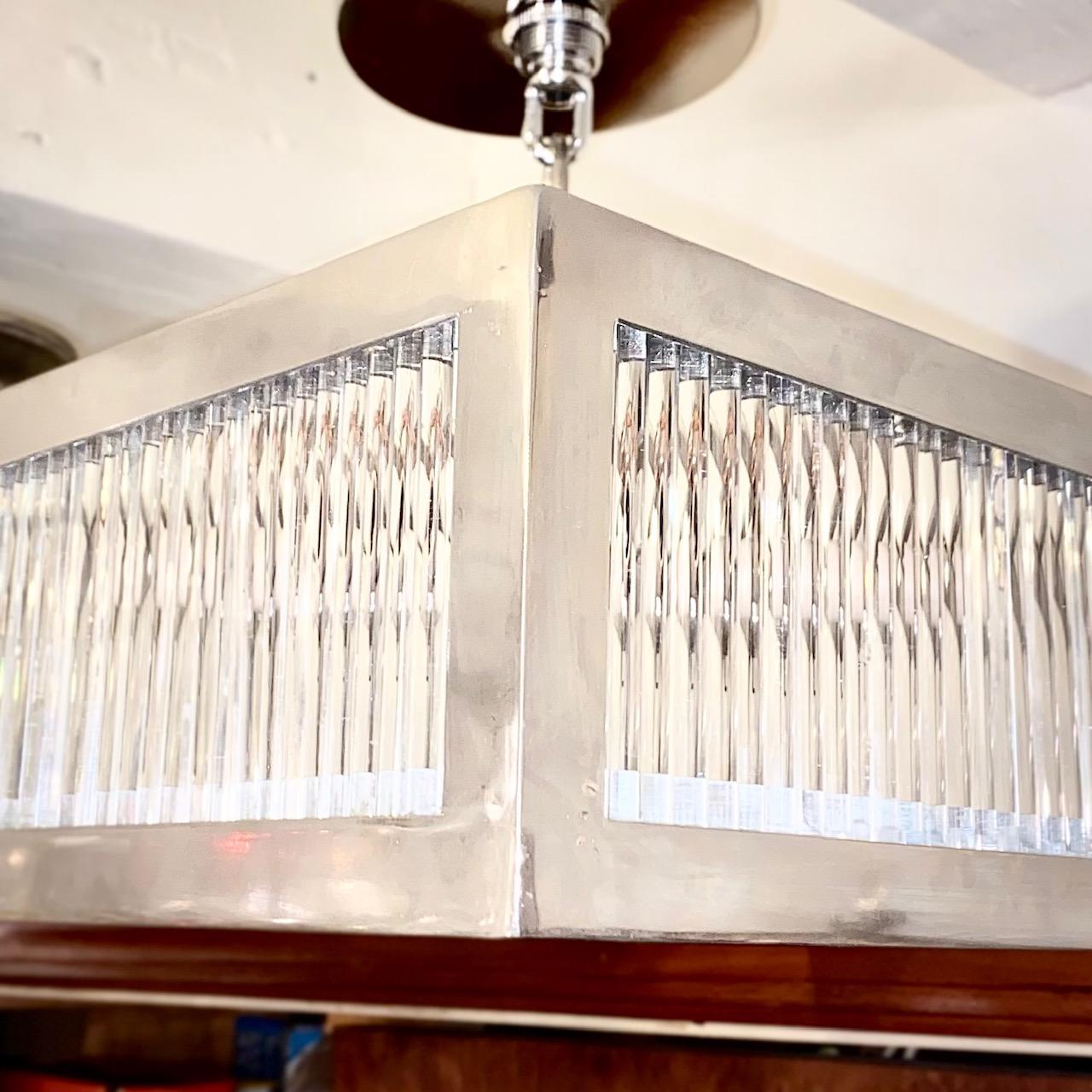 Set of Square Glass Rods Fixtures, Sold Individually In Good Condition For Sale In New York, NY