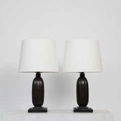 Juego de lámparas de mesa cuadradas de Just Andersen, Años 30, Dinamarca