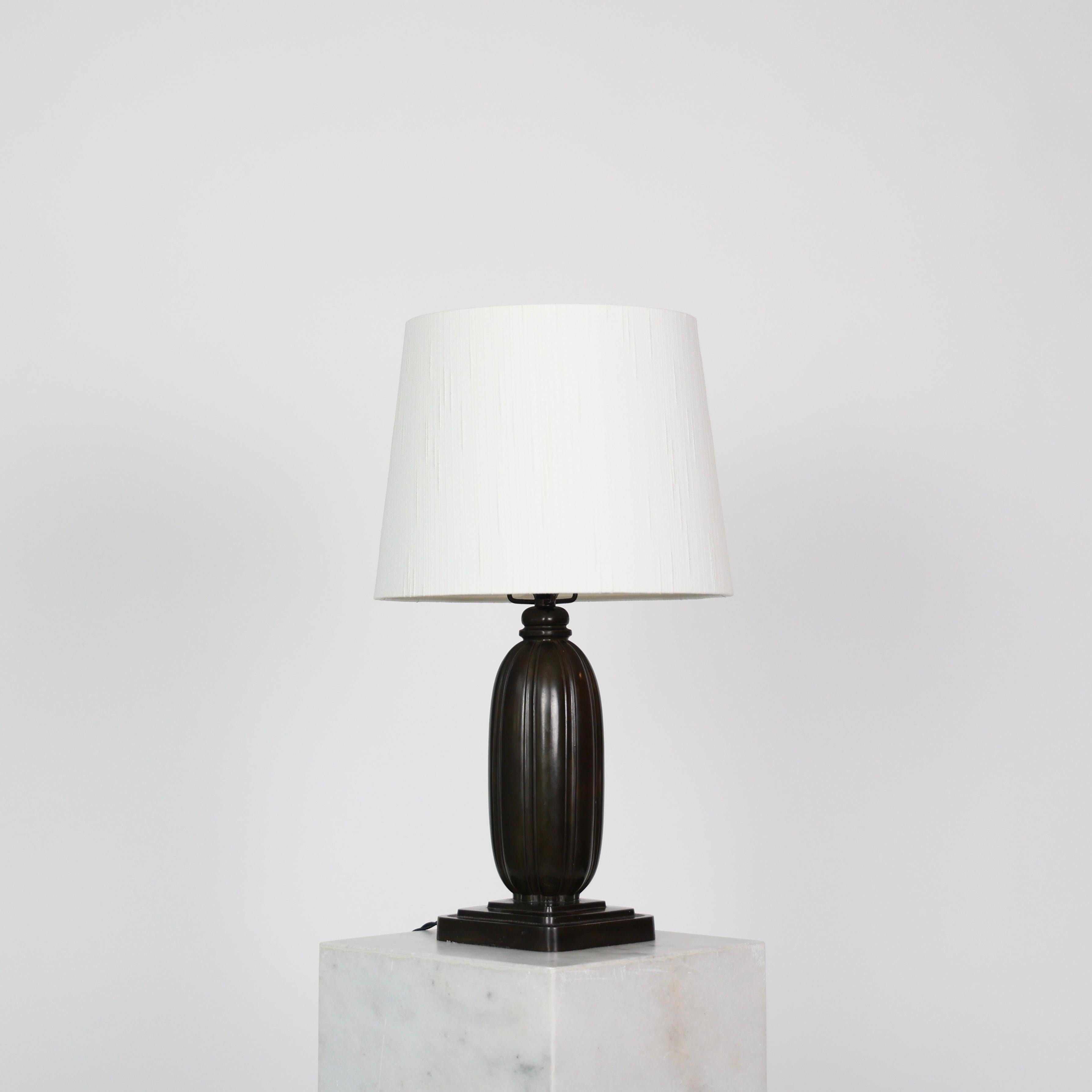 Metal Set of Square Table Lamps by Just Andersen, 1930s, Denmark For Sale