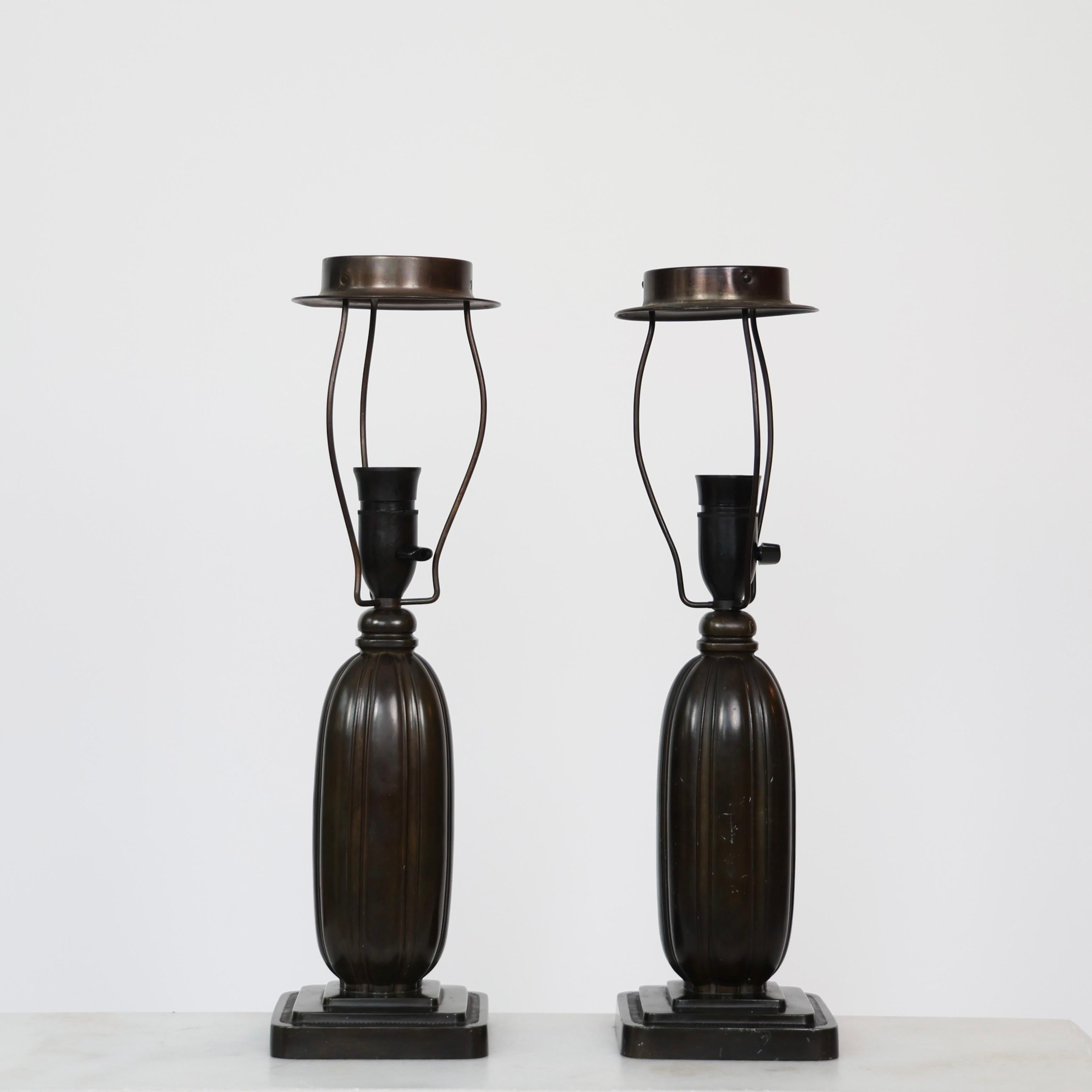 Set of Square Table Lamps by Just Andersen, 1930s, Denmark For Sale 2