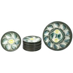 Set of Twelve St. Clement French Oyster Plates with Platter