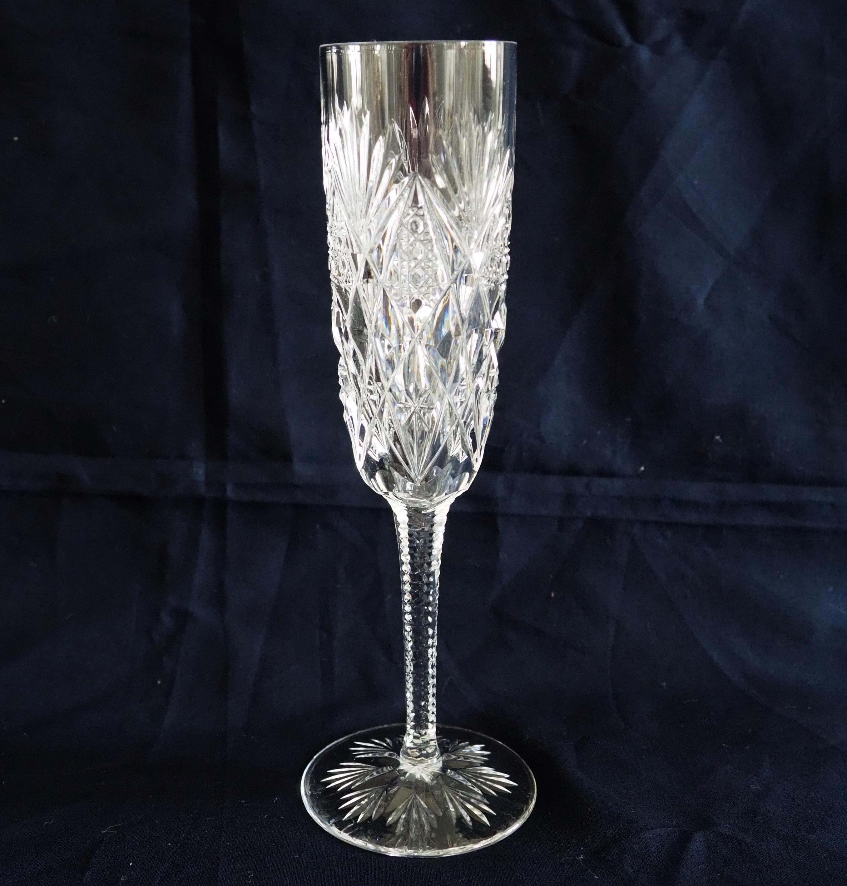 Set of 24 St Louis crystal glasses (6*4), Florence pattern - signed - 6 guests 5