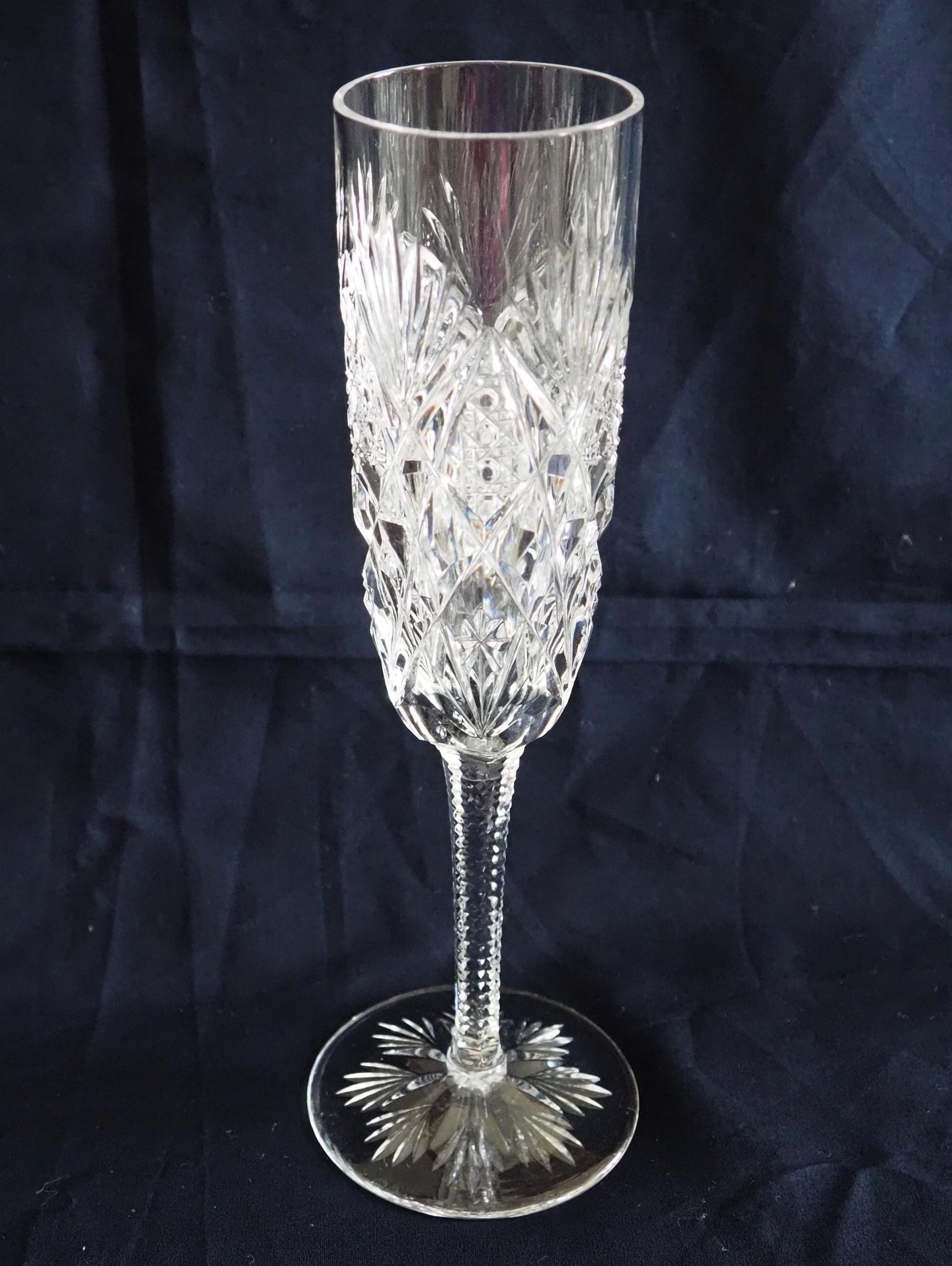 Set of 24 St Louis crystal glasses (6*4), Florence pattern - signed - 6 guests 6