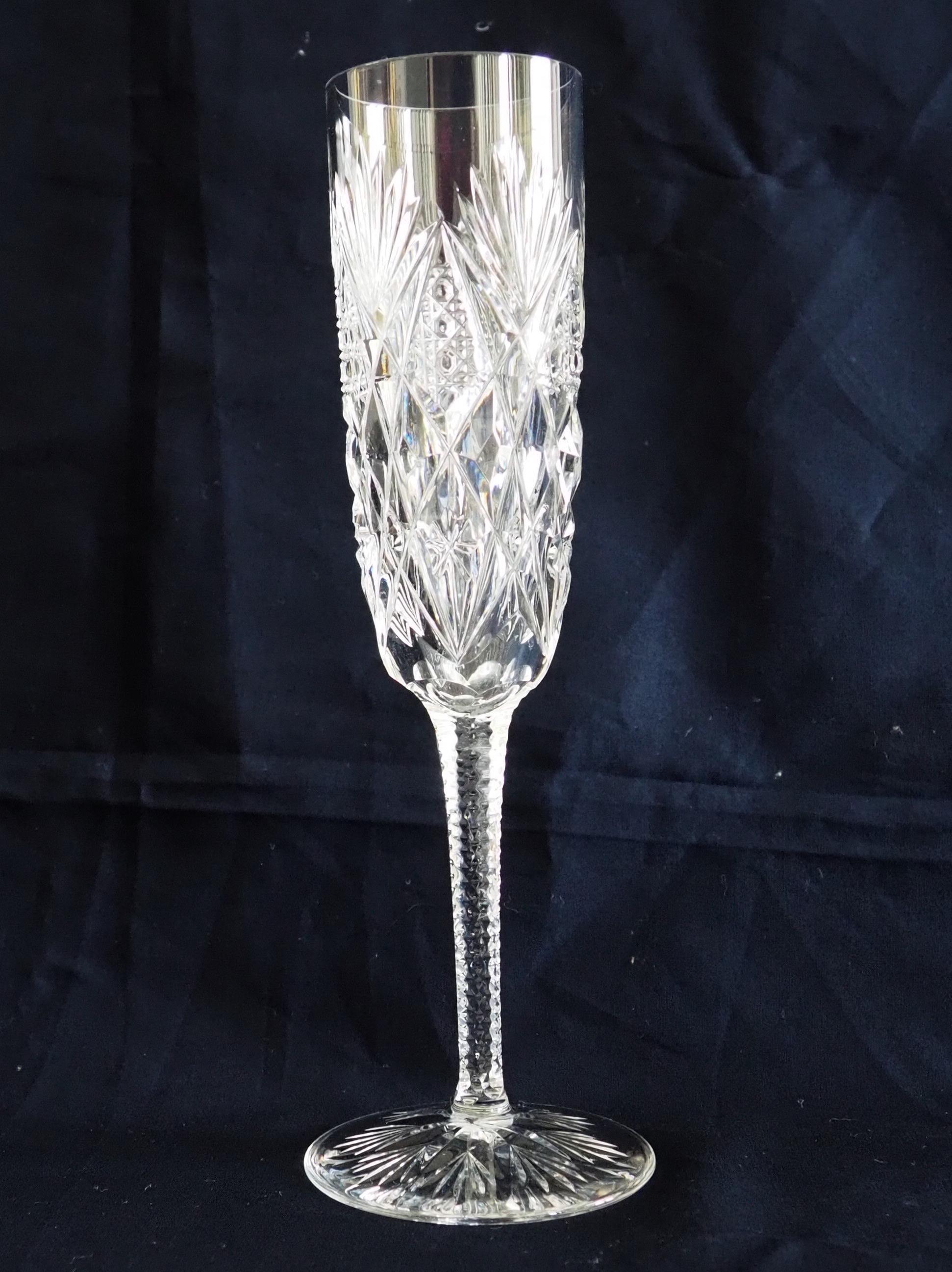 Set of 24 St Louis crystal glasses (6*4), Florence pattern - signed - 6 guests 7