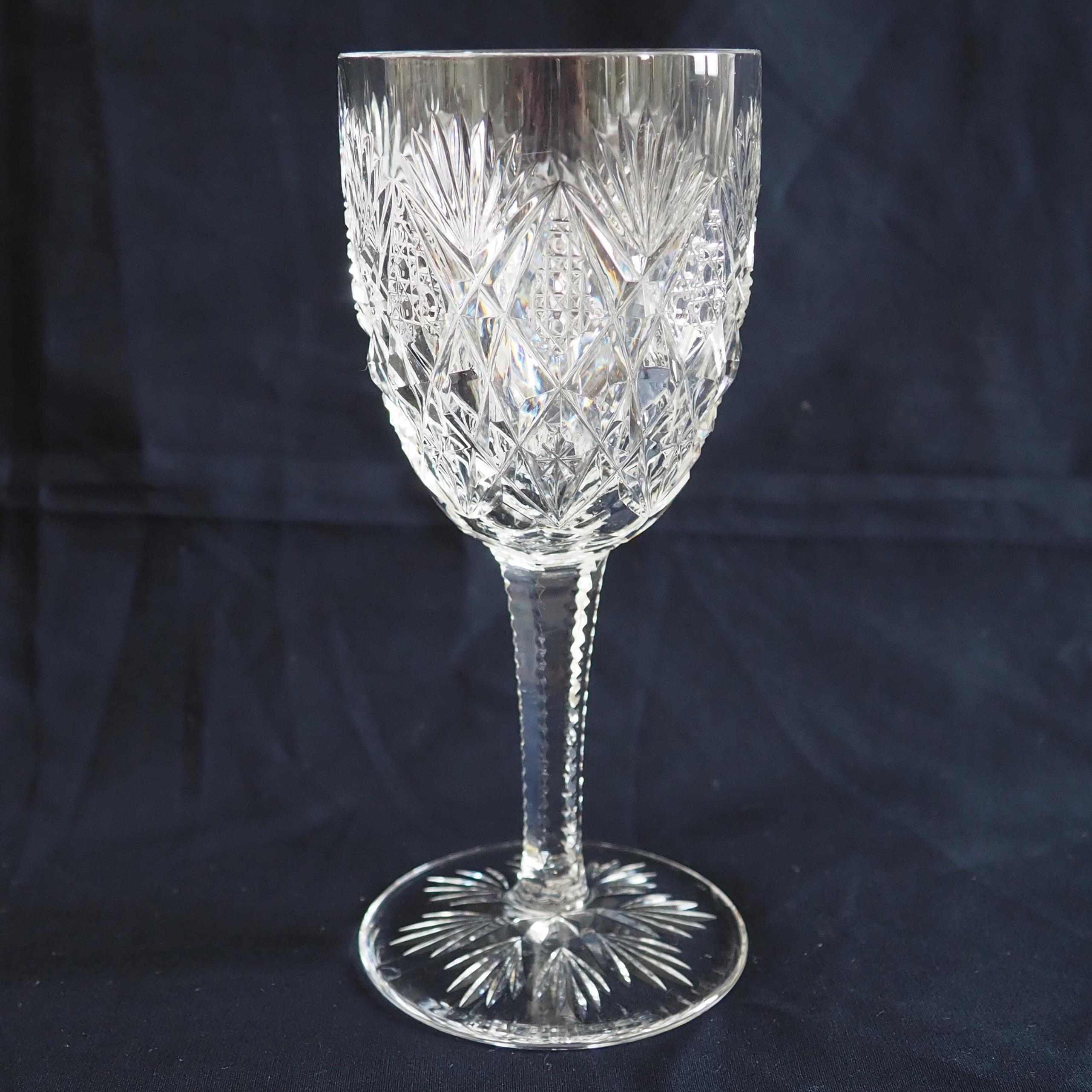 French Set of 24 St Louis crystal glasses (6*4), Florence pattern - signed - 6 guests